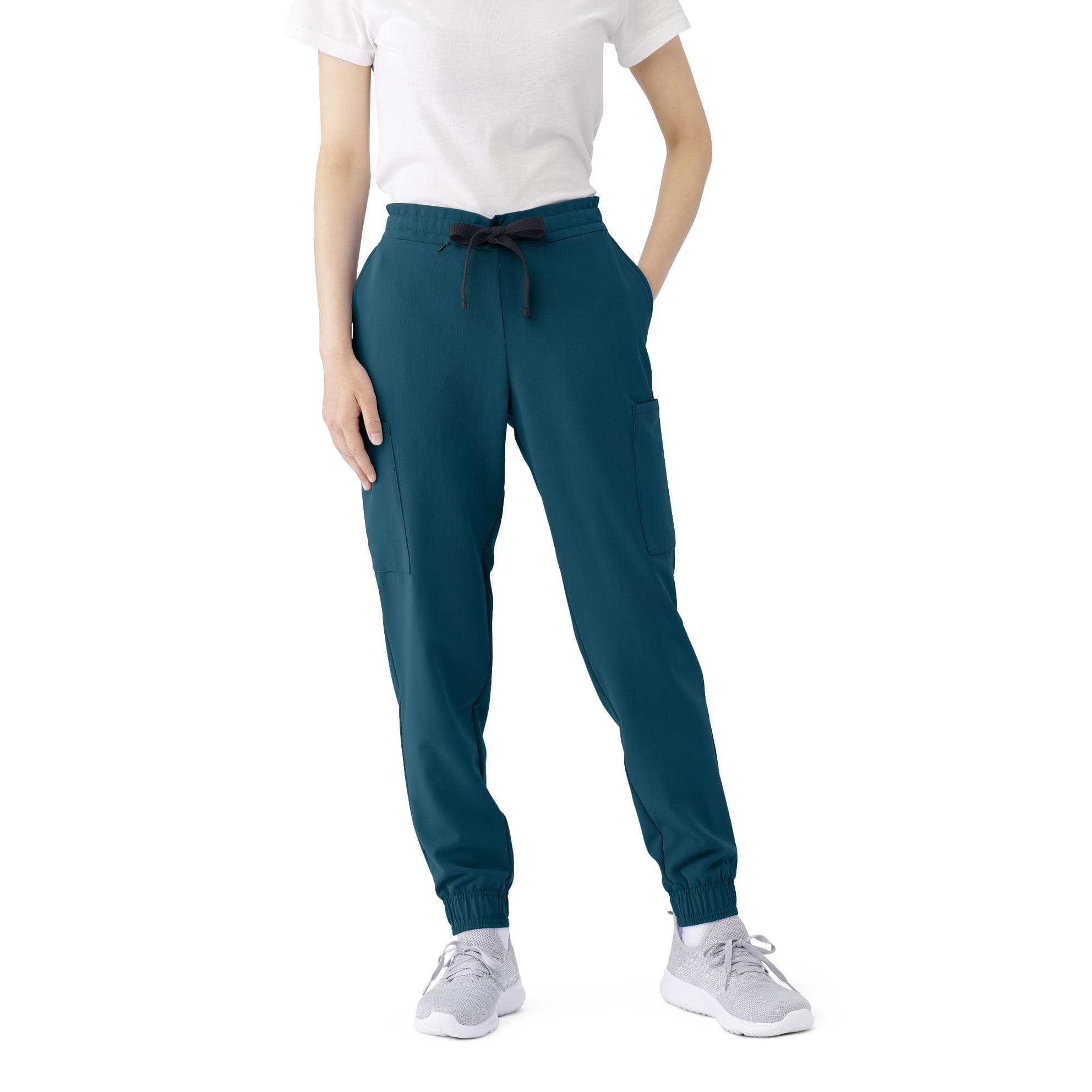 Medline First AVE Women's 7-Pocket Jogger-Style Scrub Pant, Caribbean Blue, 2XSmall - Each - Image 1