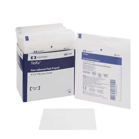 Kendall Telfa Sterile Ouchless Non-Adherent Dressing, 3 x 4 Inch
