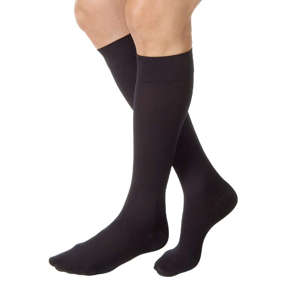 Jobst Relief Knee High Closed Toe Compression Stocking, 20-30 mmHg, Large-Full Calf, Black - Pair - Image 1