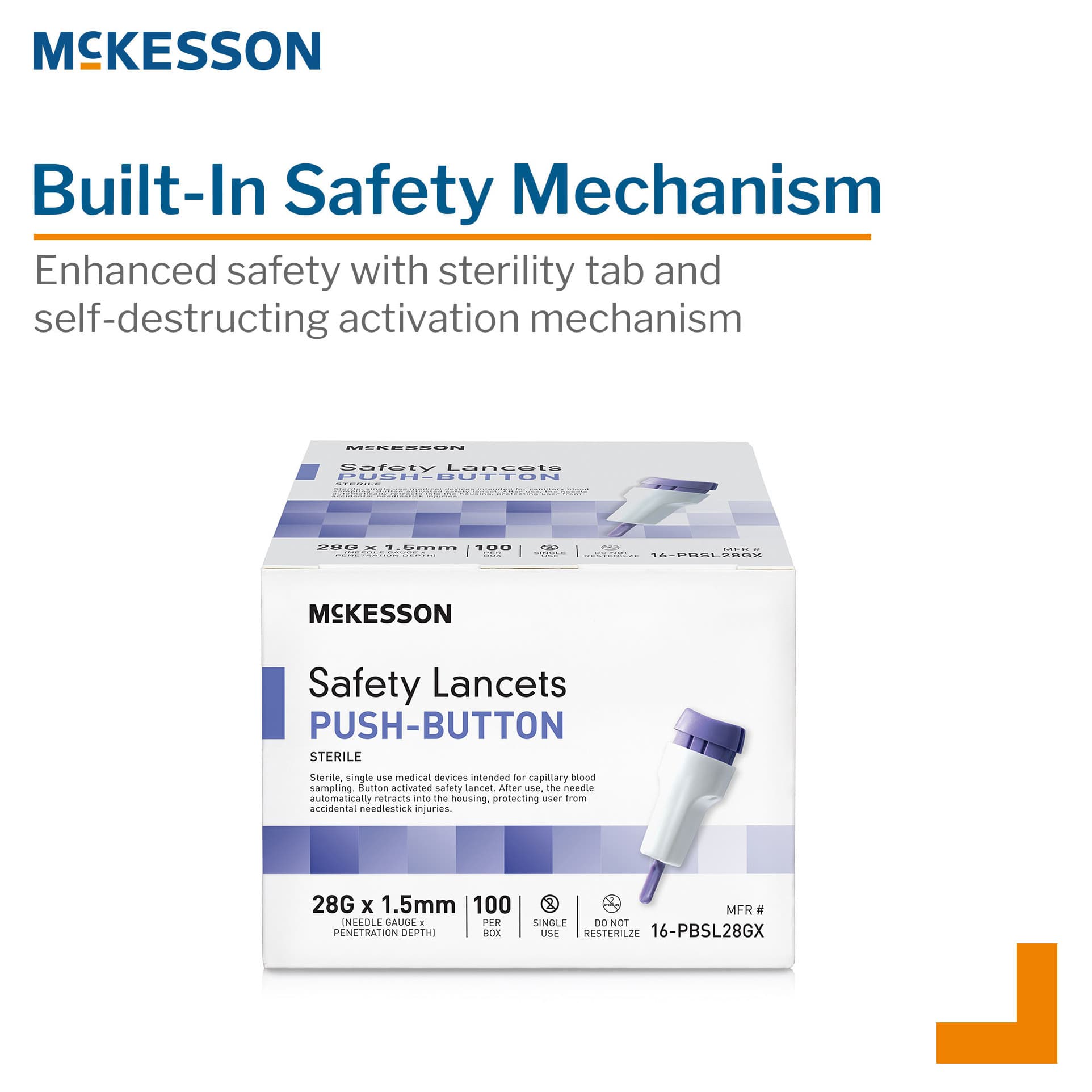 McKesson Brand Safety Lancet With Push Button Activation - Image 4