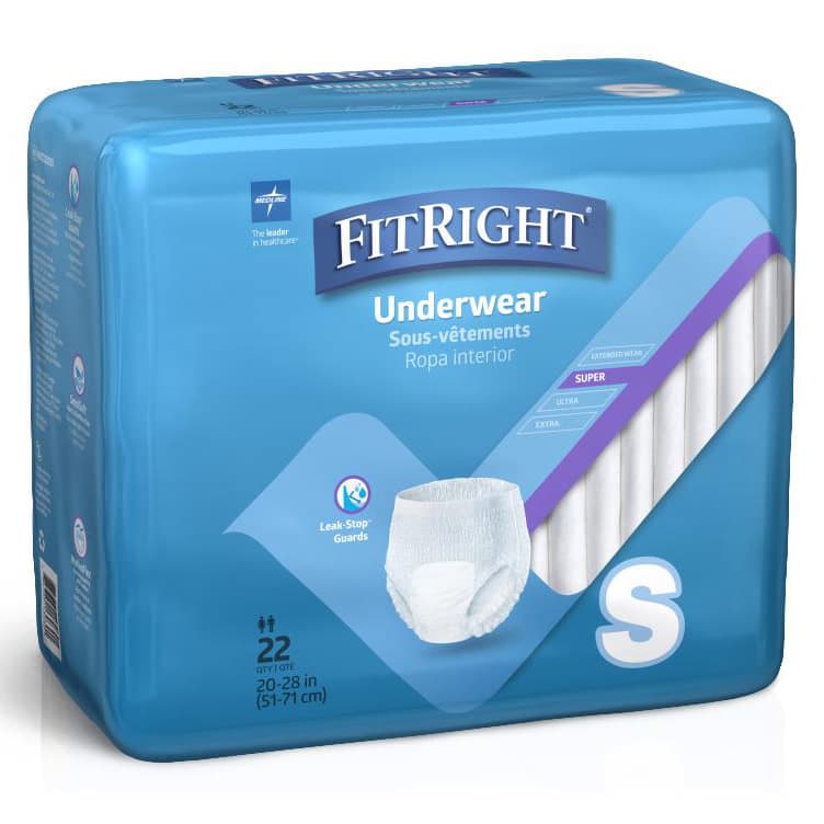 FitRight Super Adult Incontinence Underwear, Small - Bag of 22 - Image 1