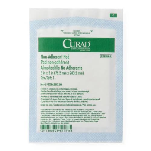 Medline Curad Sterile Nonadherent Pad, 3 x 8 Inch - Image 1