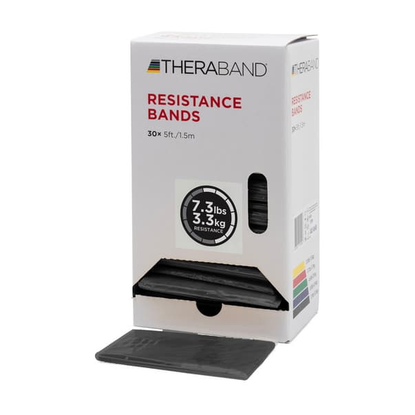 TheraBand Individual Professional Resistance Bands 5 Ft., Special Heavy Black - Box of 30 - Image 1