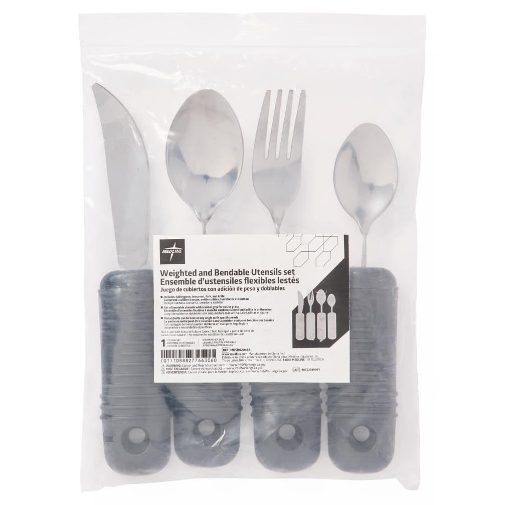 Medline Great Grip Weighted Utensil, Box of 4 - Image 2