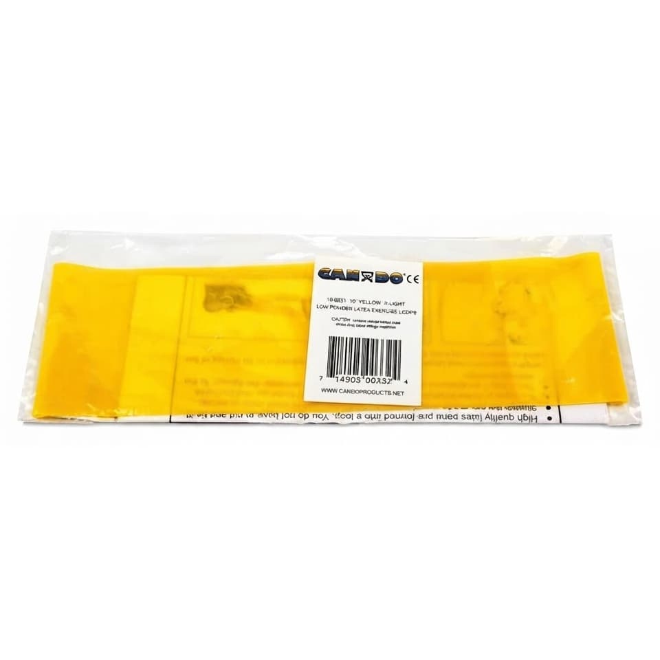 CanDo Band Exercise Loop, 10 Inch Long, Yellow, Extra light - Box of 10 - Image 1