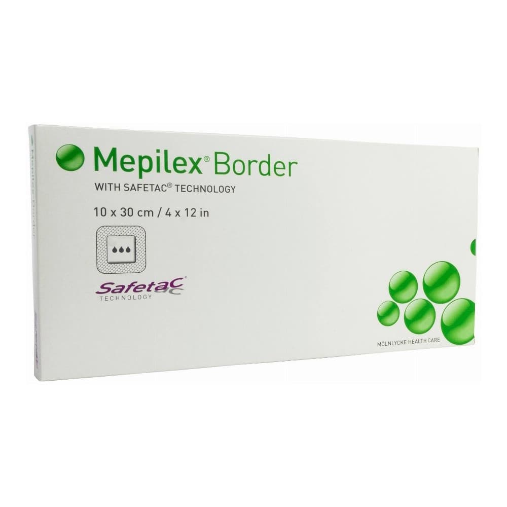 Mepilex Border Post-Op Silicone Adhesive Foam Dressing, 4 x 12 Inch - Box of 5 - Image 1