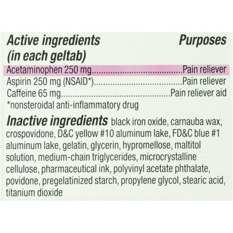 Leader Migraine Relief Geltabs, (Compare To Excedrin Migraine) - Pack of 80 - Image 3