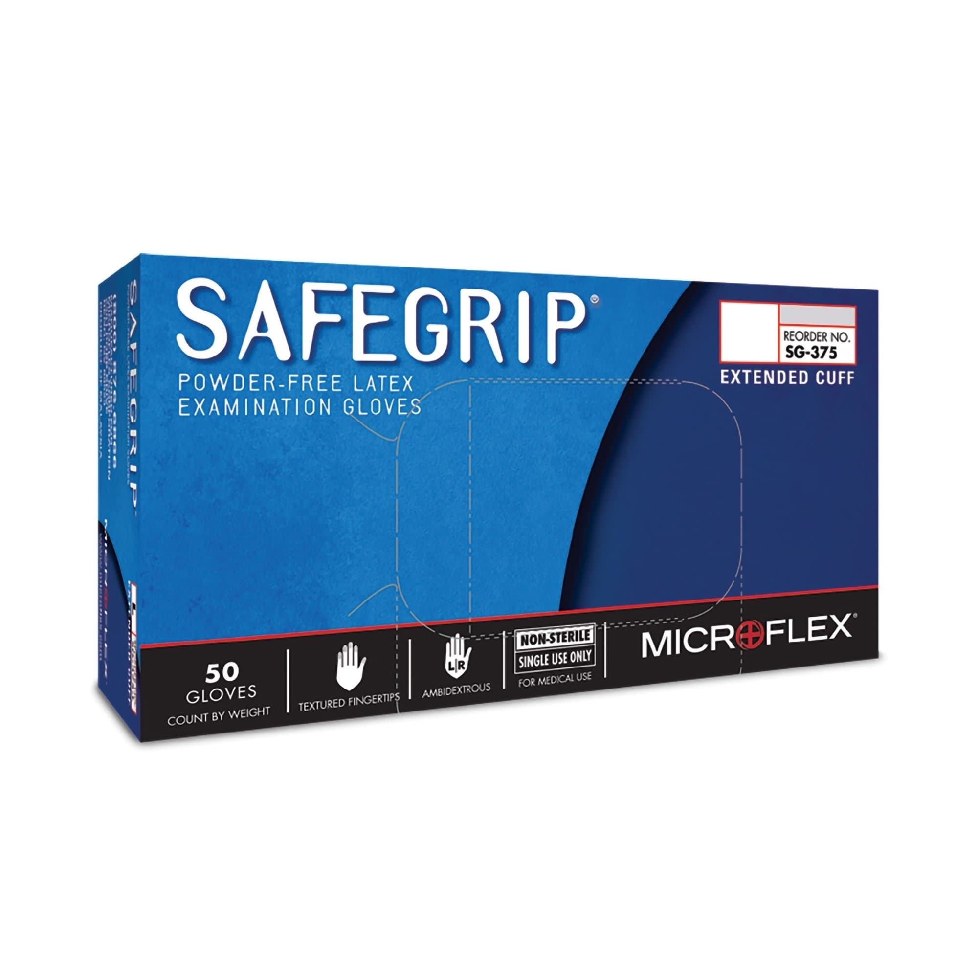 Microflex SafeGrip Latex Exam Gloves, Small - Box of 50 - Image 1