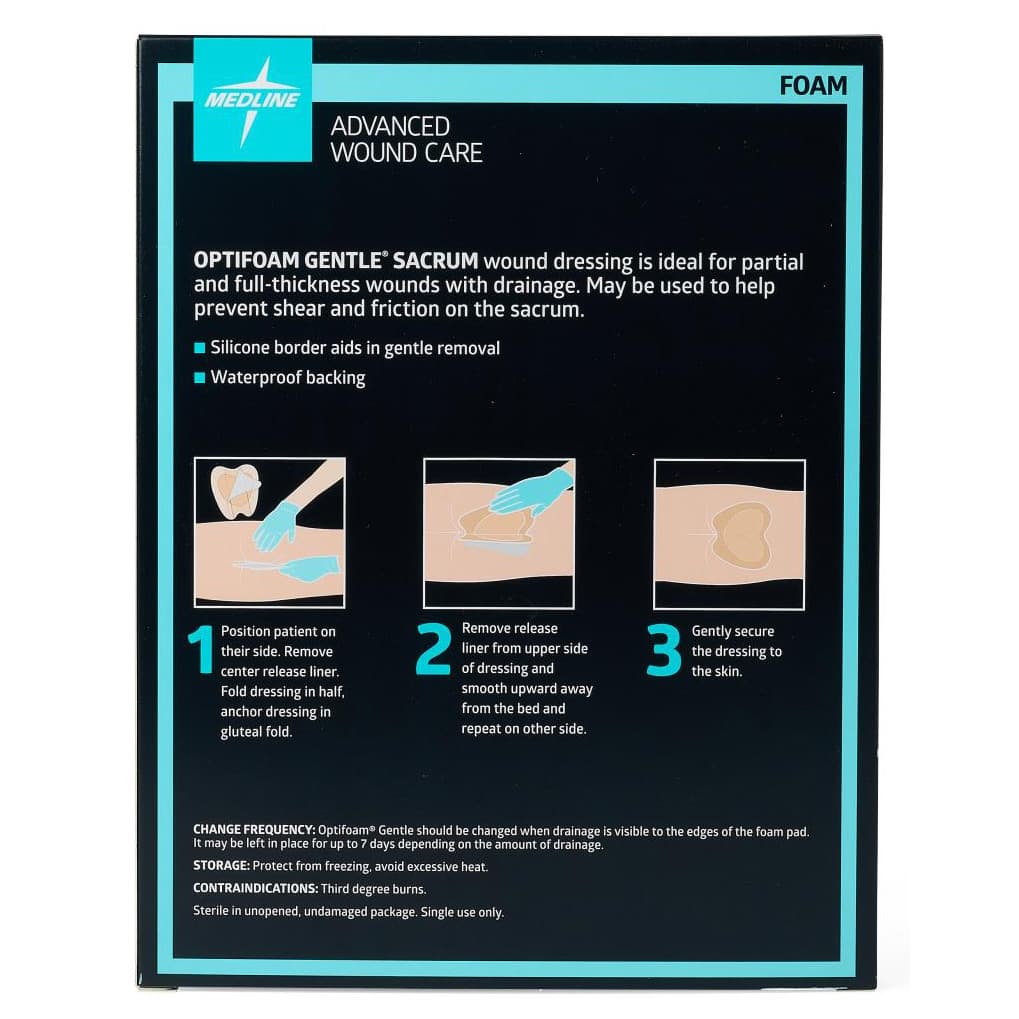 Optifoam Gentle Sacral Silicone Bordered Foam Dressing - Image 3