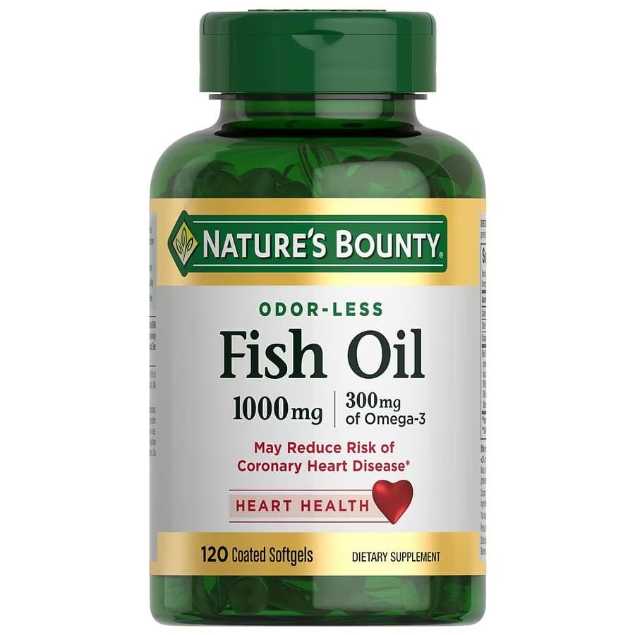 Nature's Bounty Omega-3 Fish Oil Odorless, 1000 mg - Bottle of 120 - Image 1