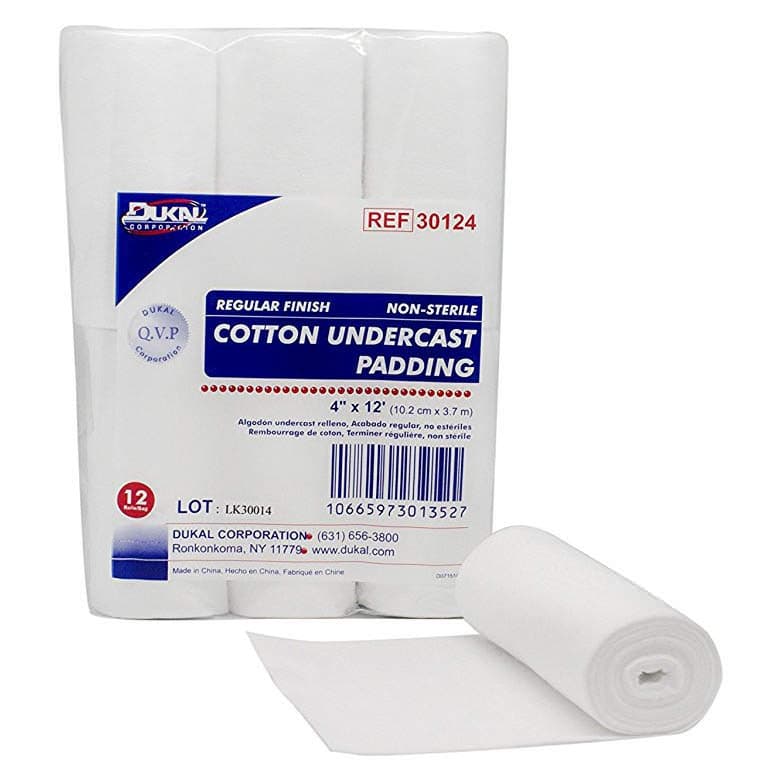 Dukal Cast Padding Undercast 4 Inch X 4 Yard Cotton NonSterile - Bag of 12 - Image 1