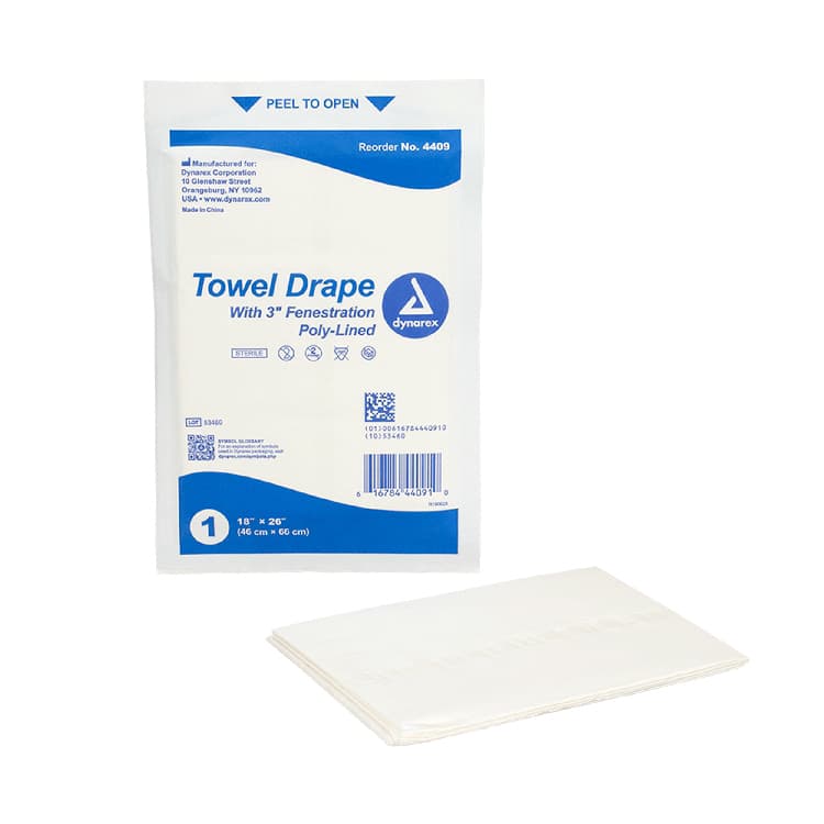 Dynarex Disposable Towel Drapes Fenestrated, Sterile - Box of 50 - Image 3