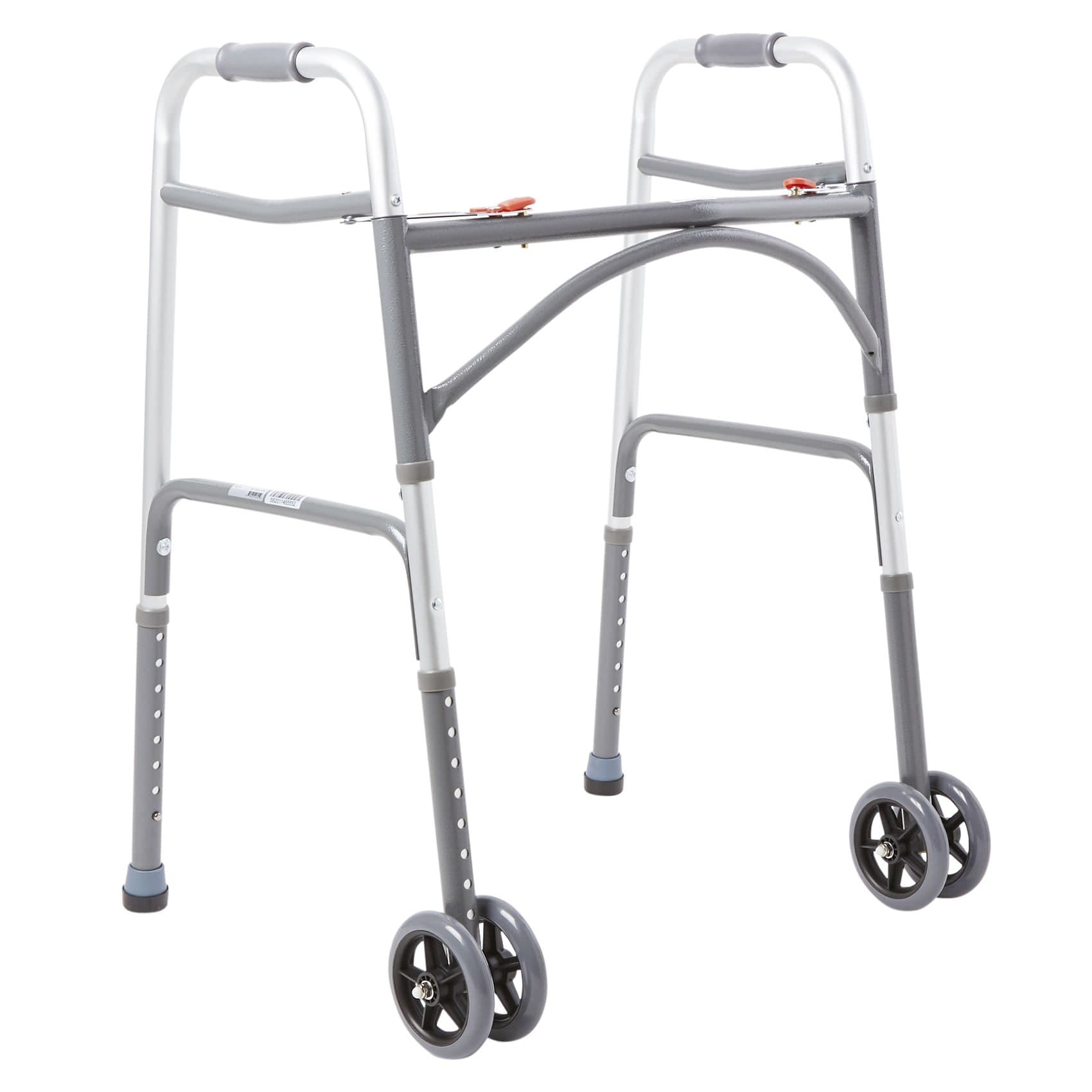 Glide Caps Steel Frame Bariatric Folding Walker, 32 to 39 Inch - Each - Image 1