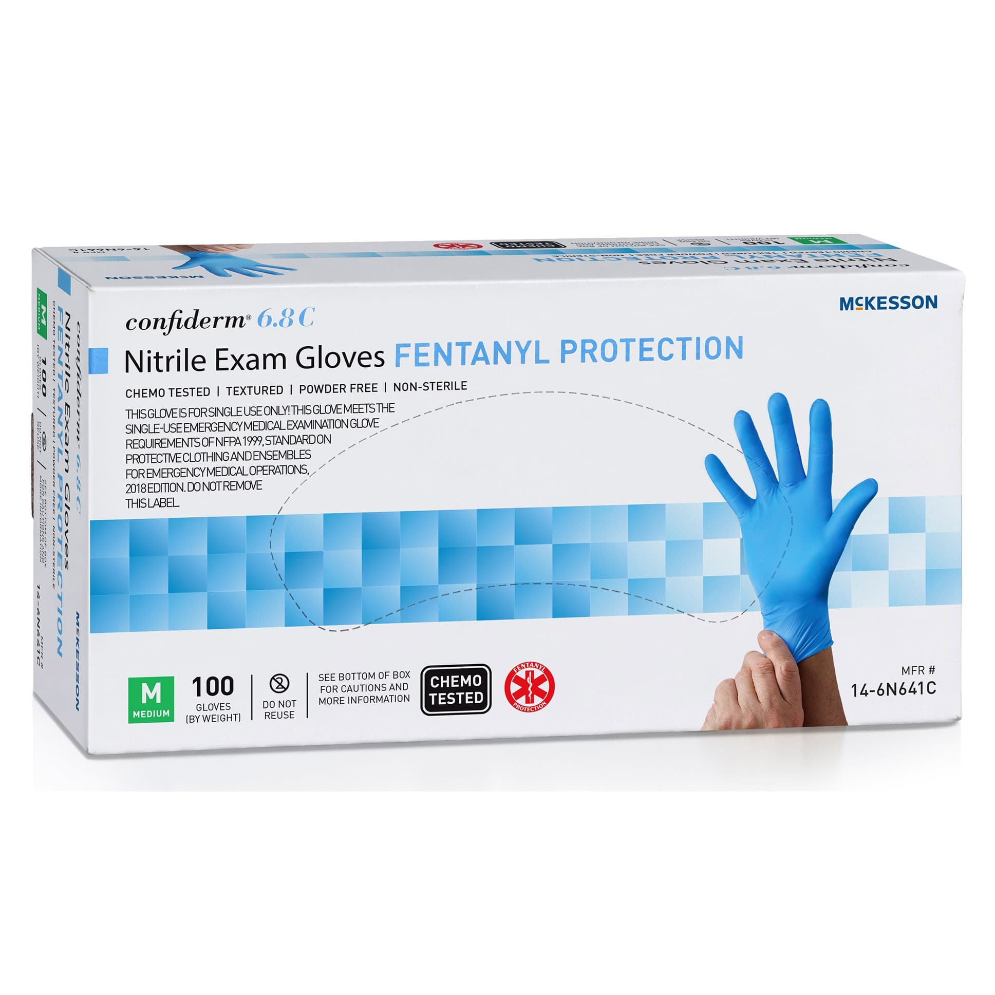 McKesson Confiderm 6.8C Nitrile Exam Gloves, Medium - Case of 1000 - Image 1