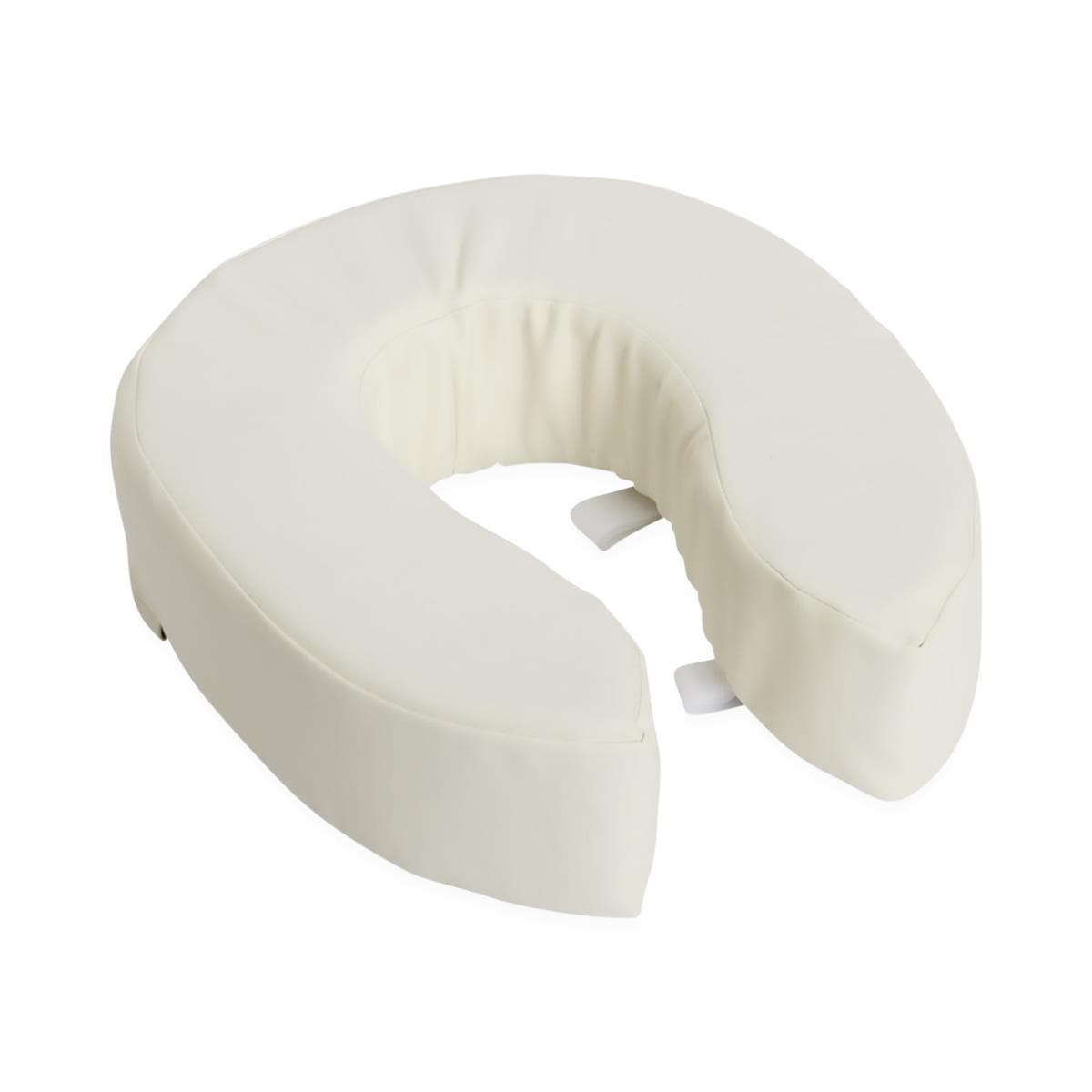 HealthSmart White Vinyl Cushioned Raised Toilet Seat – 2" Height - Image 1
