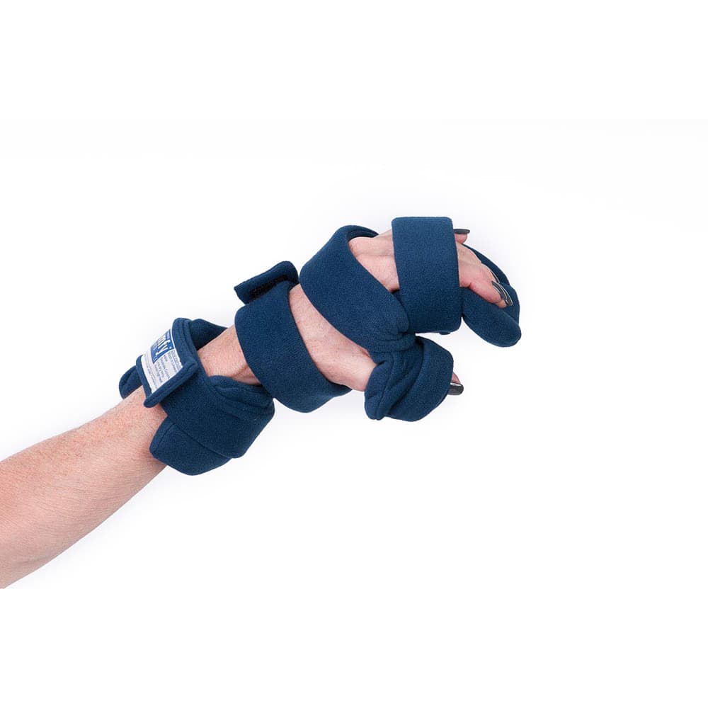 Comfy Progressive Rest Hand Orthosis with Five Straps, Adult Small, Right Hand, Navy Blue - Image 1