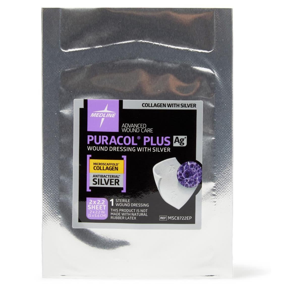 Puracol Plus AG+ Collagen Dressing, 2 x 2.2 Inch - Each - Image 1