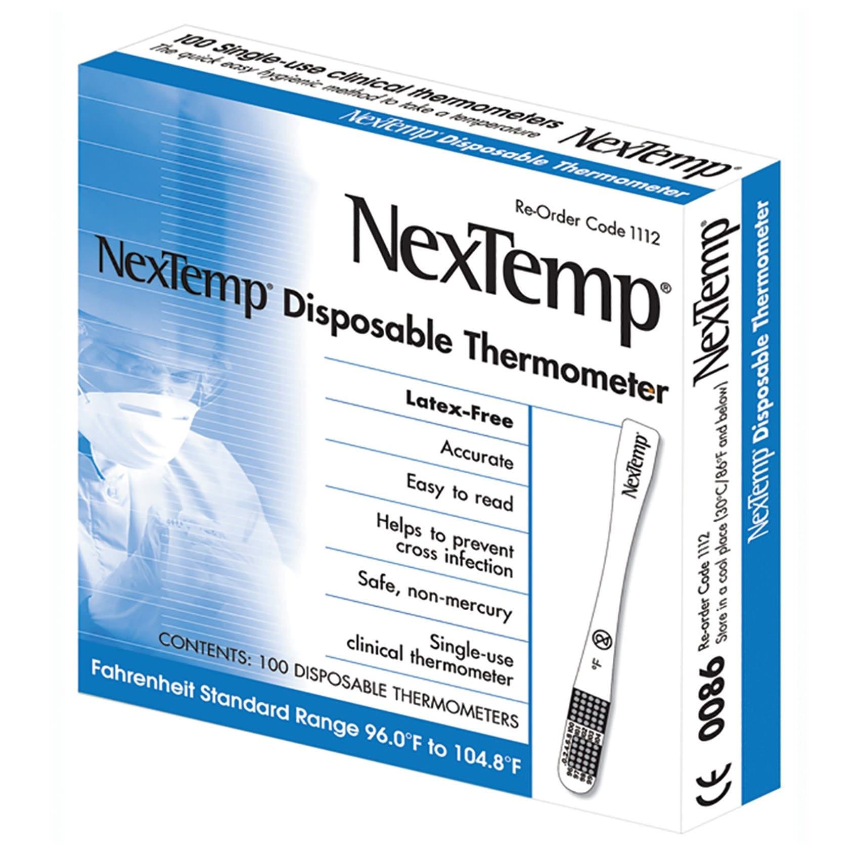 NexTemp Single Patient Skin Thermometer With Color Dots Display