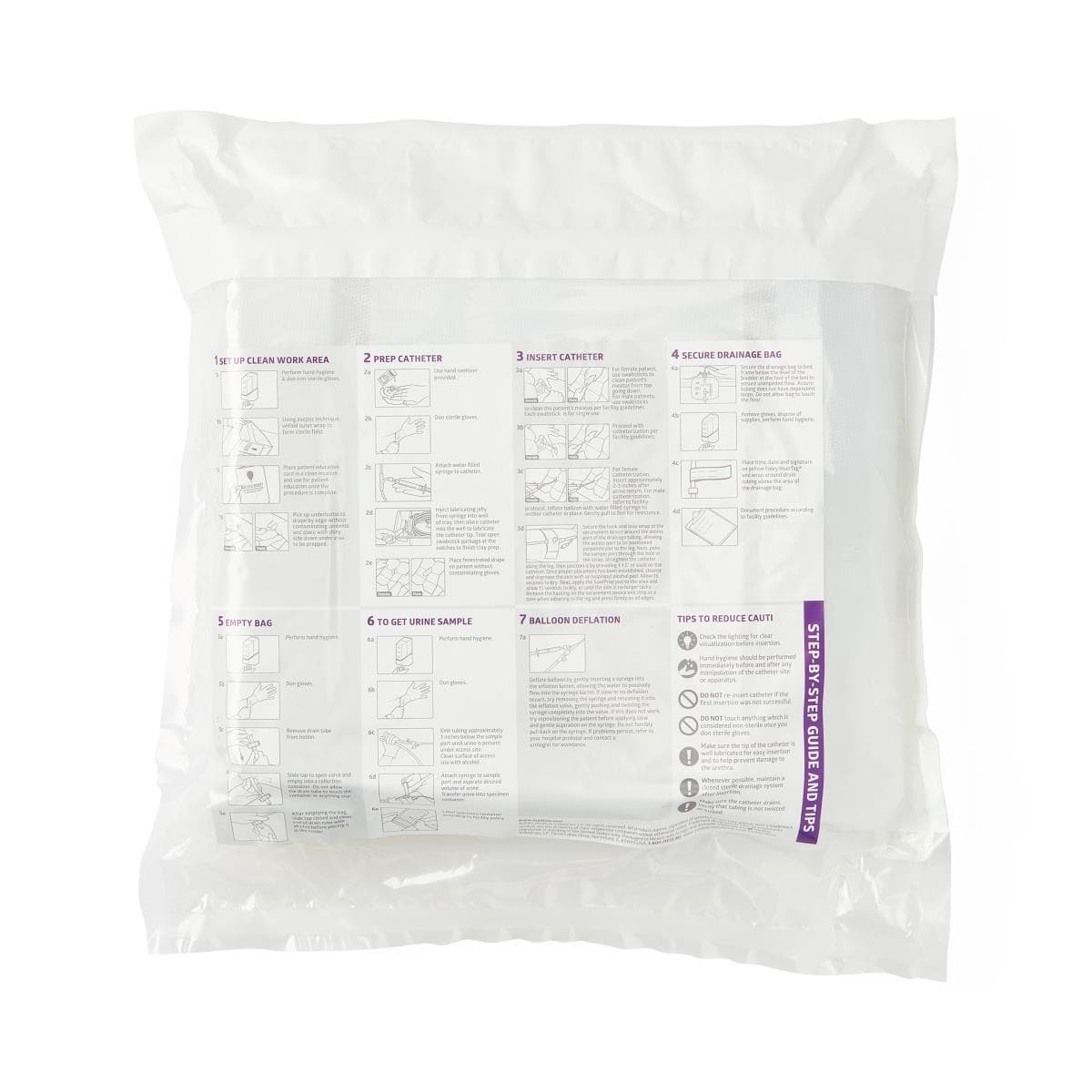 Medline One-Layer Tray with Drain Bag & 14 Fr Foley Catheter - Image 3