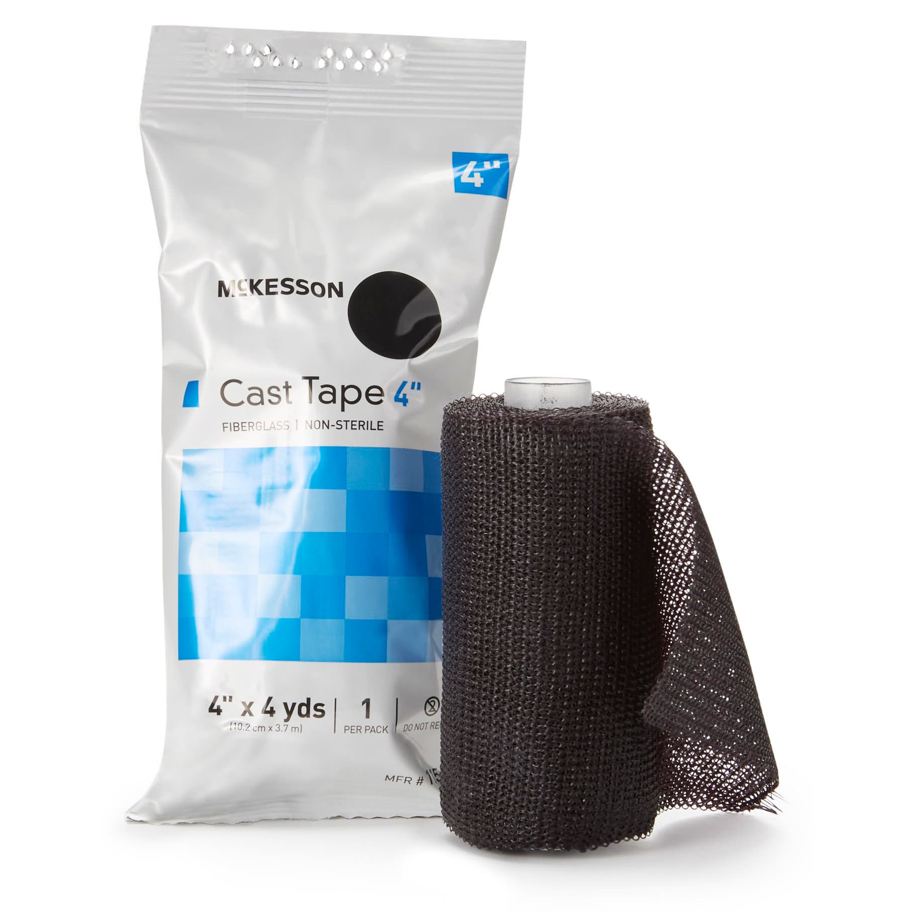 McKesson Cast Tape, Black, 4 Inch x 12 Foot, Fiberglass - Box of 10 - Image 1