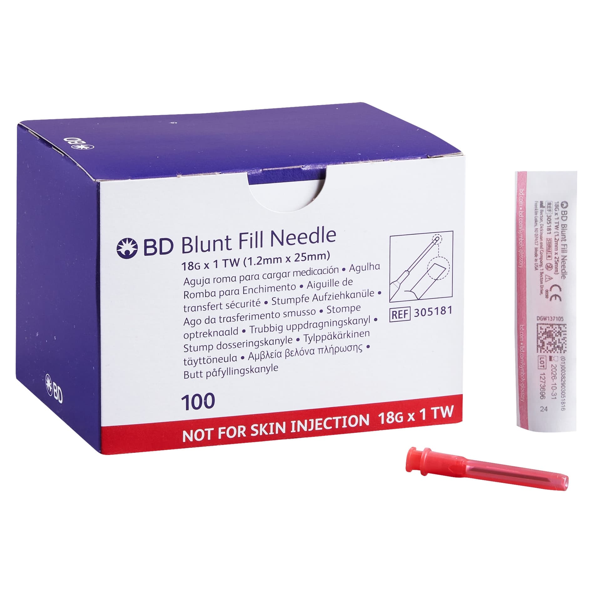 BD Blunt Fill Needle Without Filter