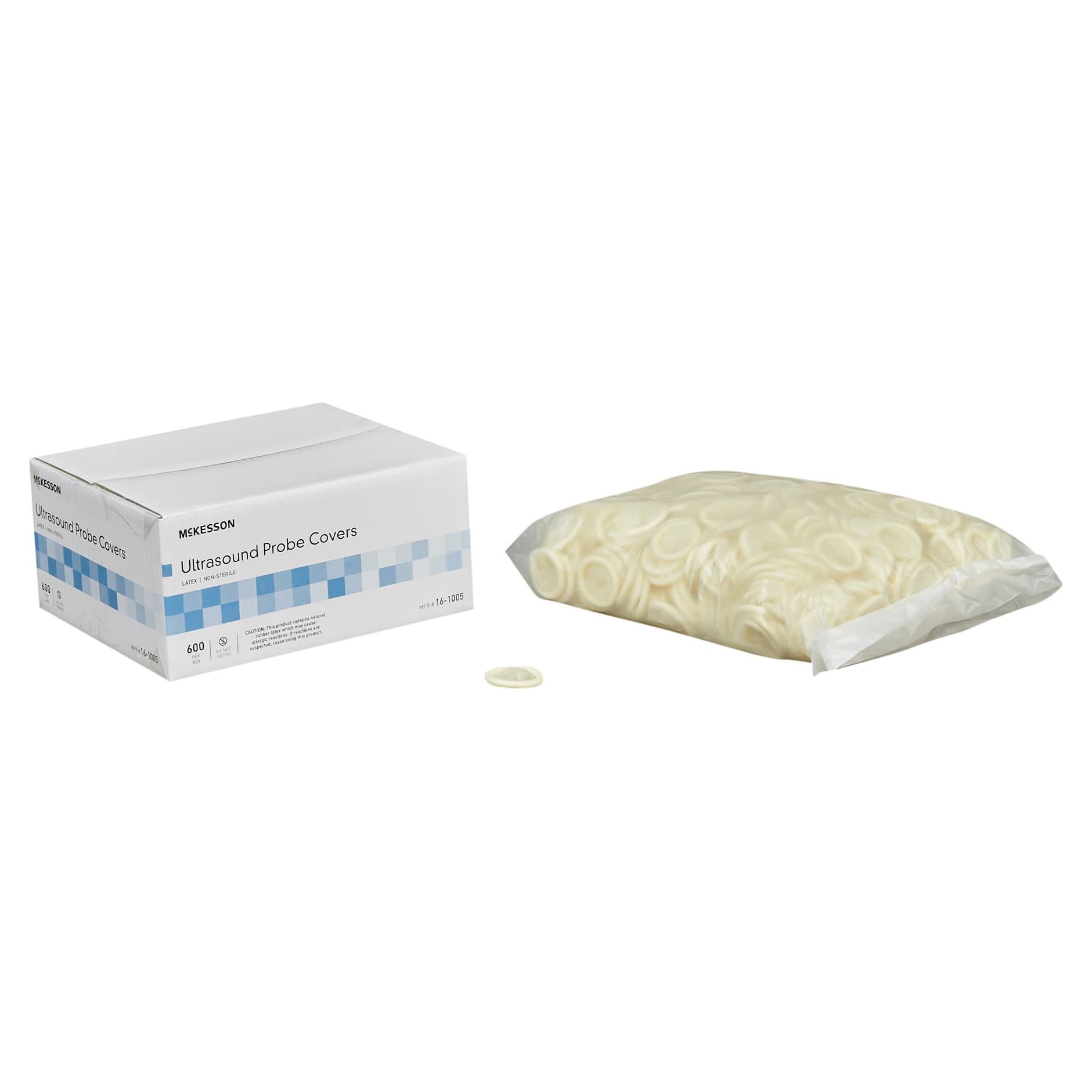 McKesson Ultrasound Probe Cover Bulk NonSterile, 1-1/4 x 8 Inch - Case of 2400 - Image 1