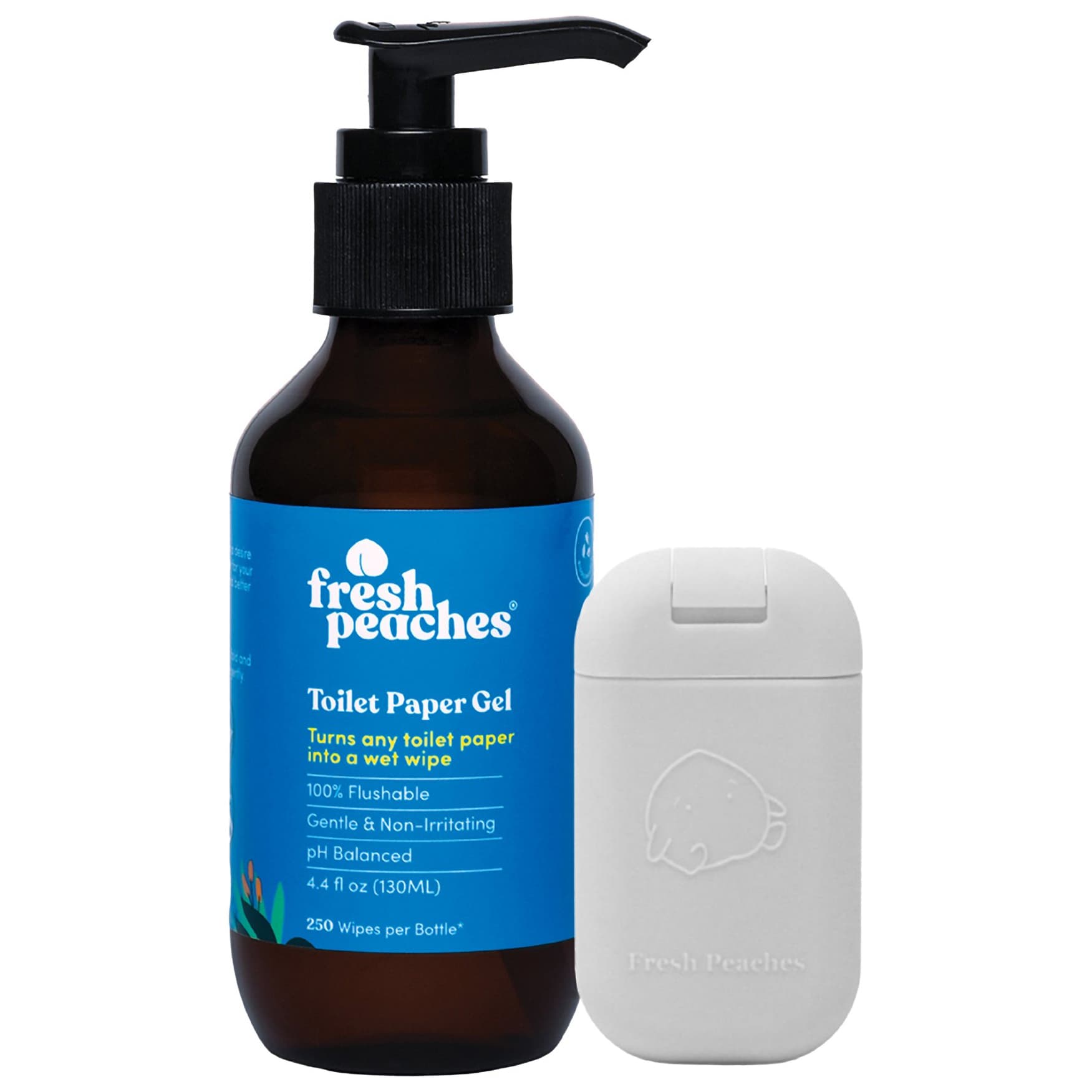 Fresh Peaches Toilet Paper Gel Starter Set with Grey Pocket - Case of 45 - Image 1