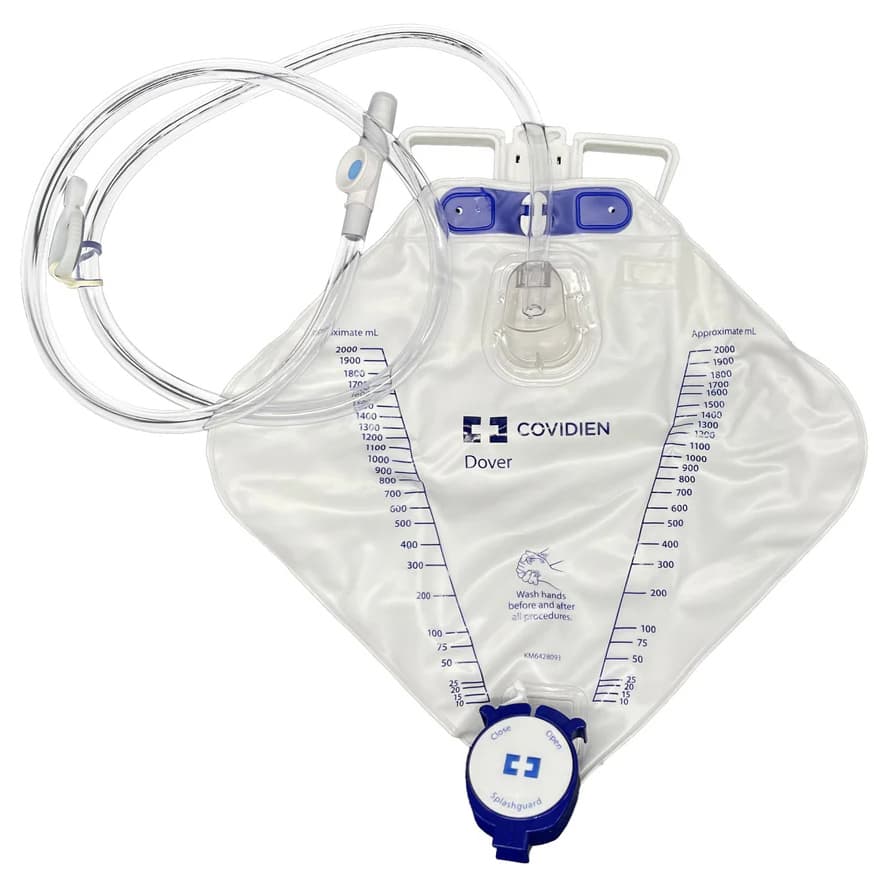 Dover Drainage Bag with Anti-Reflux Chamber, 2000mL - Image 1