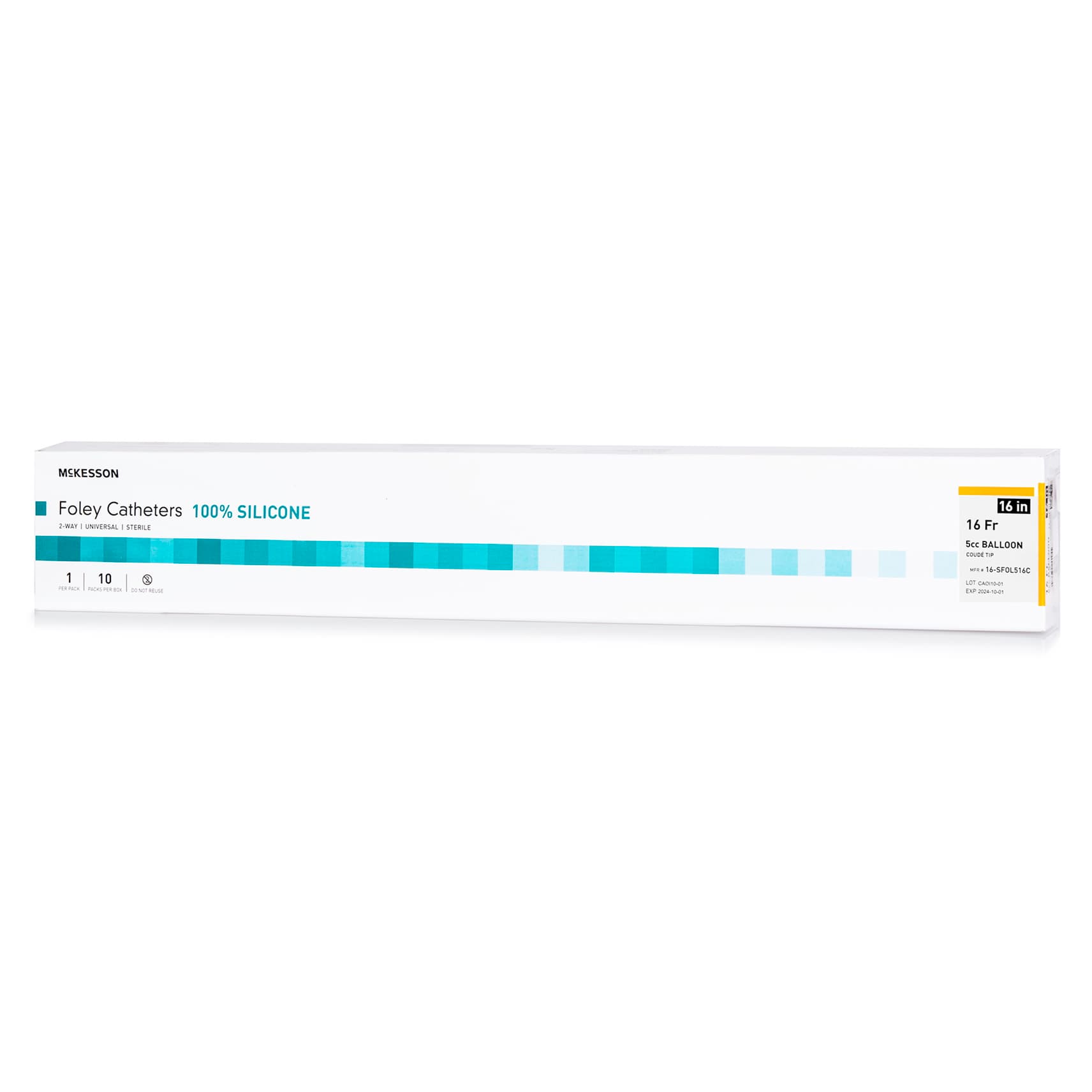 McKesson Foley Catheter Sterile 2-Way Silicone, Orange, 16 Fr, Standard Tip - Case of 200 - Image 1