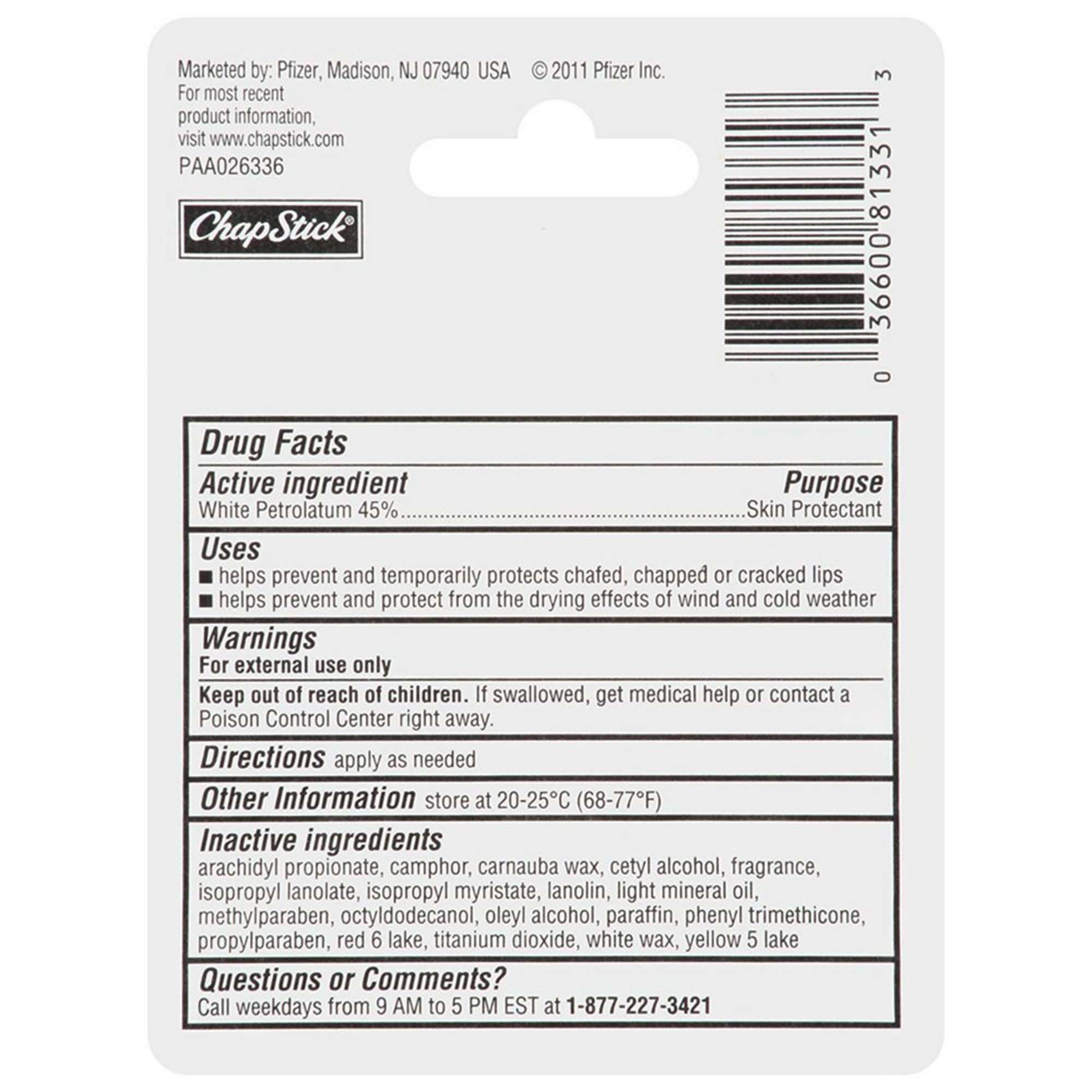 Chapstick Classic Original Lip Balm, 0.15 oz. - Carton of 12 - Image 2