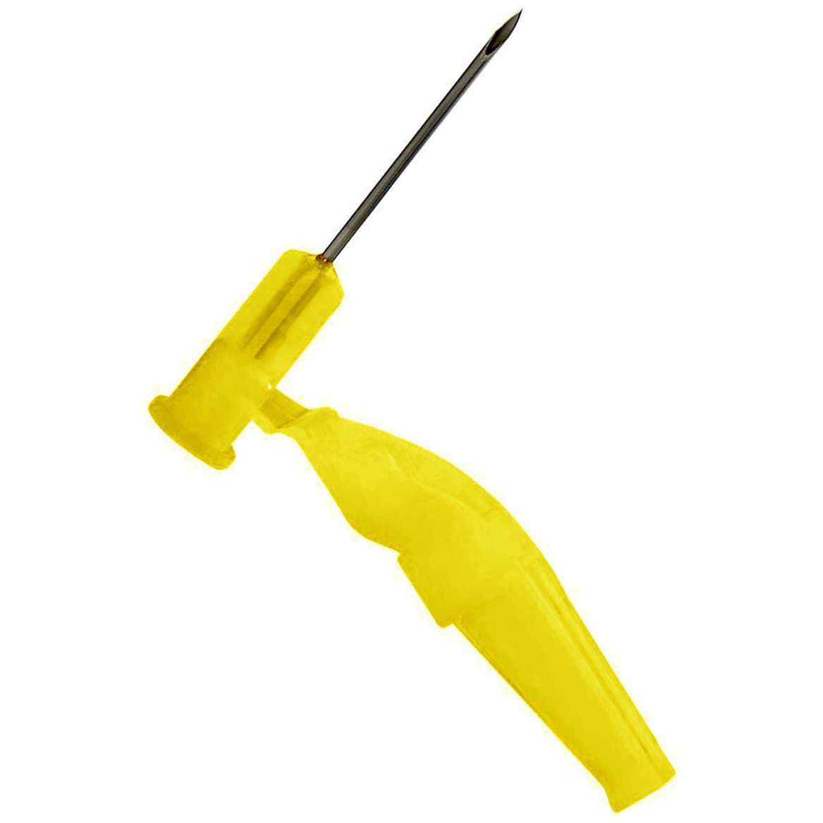Needle-Pro EDGE Safety Hypodermic Needle, Yellow, 20 Gauge, 1 Inch - Box of 100 - Image 1