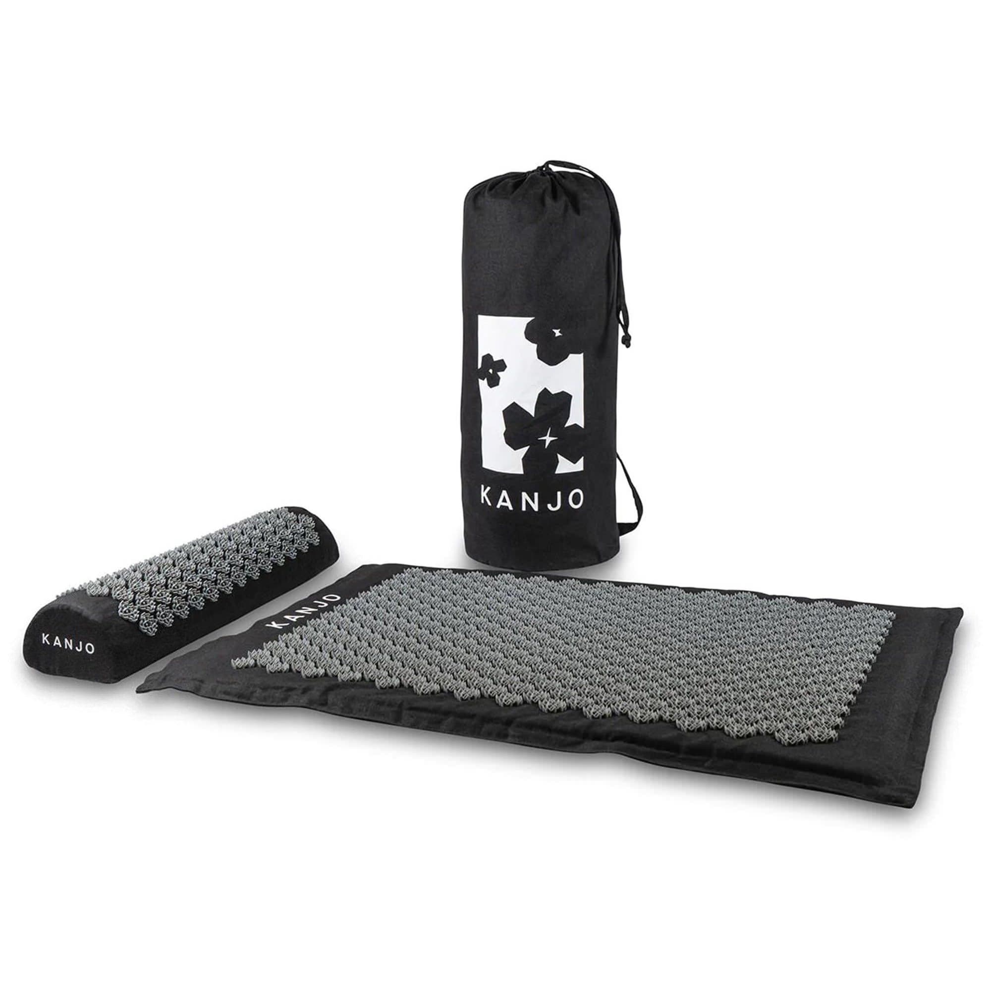 Acutens Kanjo Acupressure Memory Foam Mat and Pillow Set, Black/White - Each - Image 1