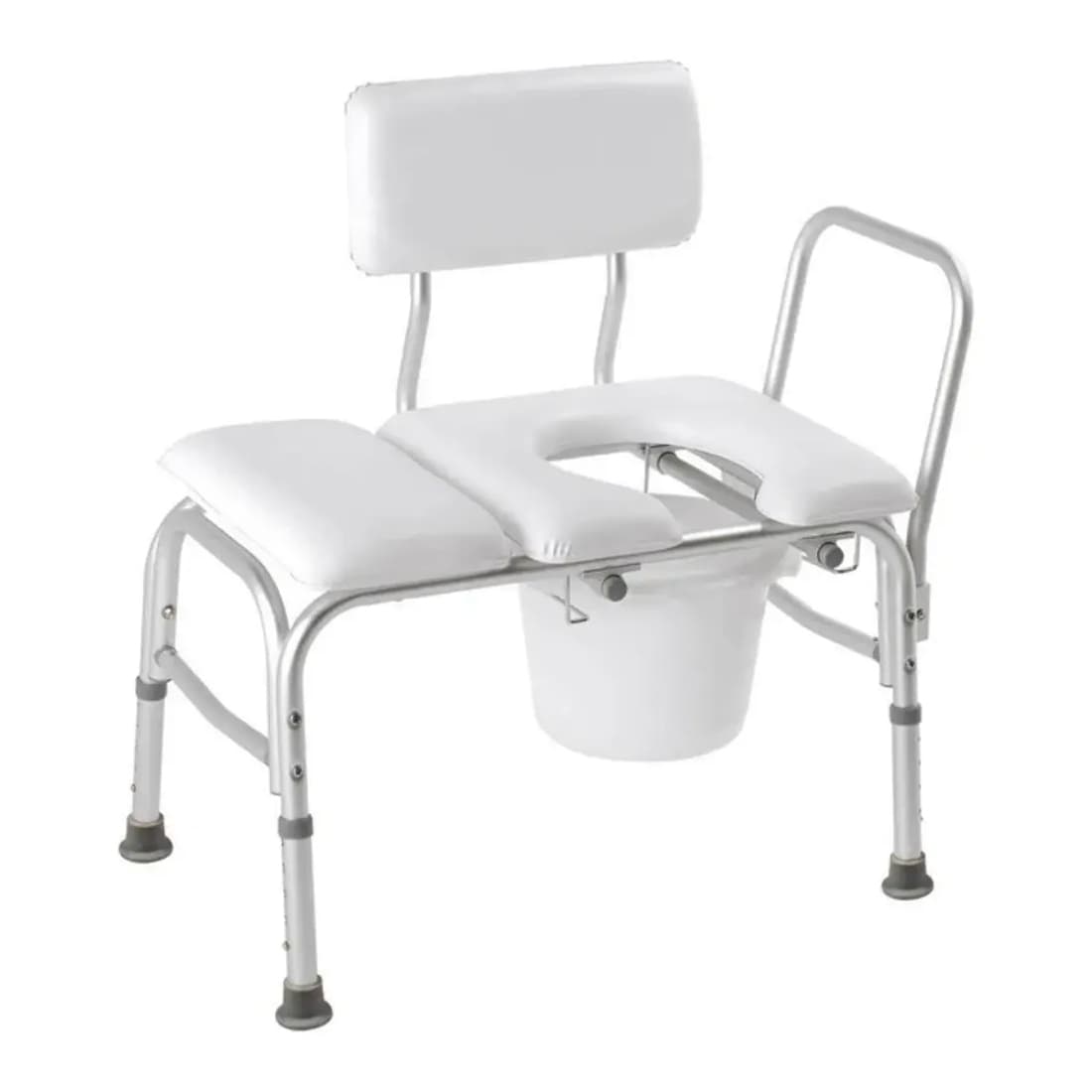 Carex Deluxe Padded Transfer Bench with Opening & Bucket - Image 1