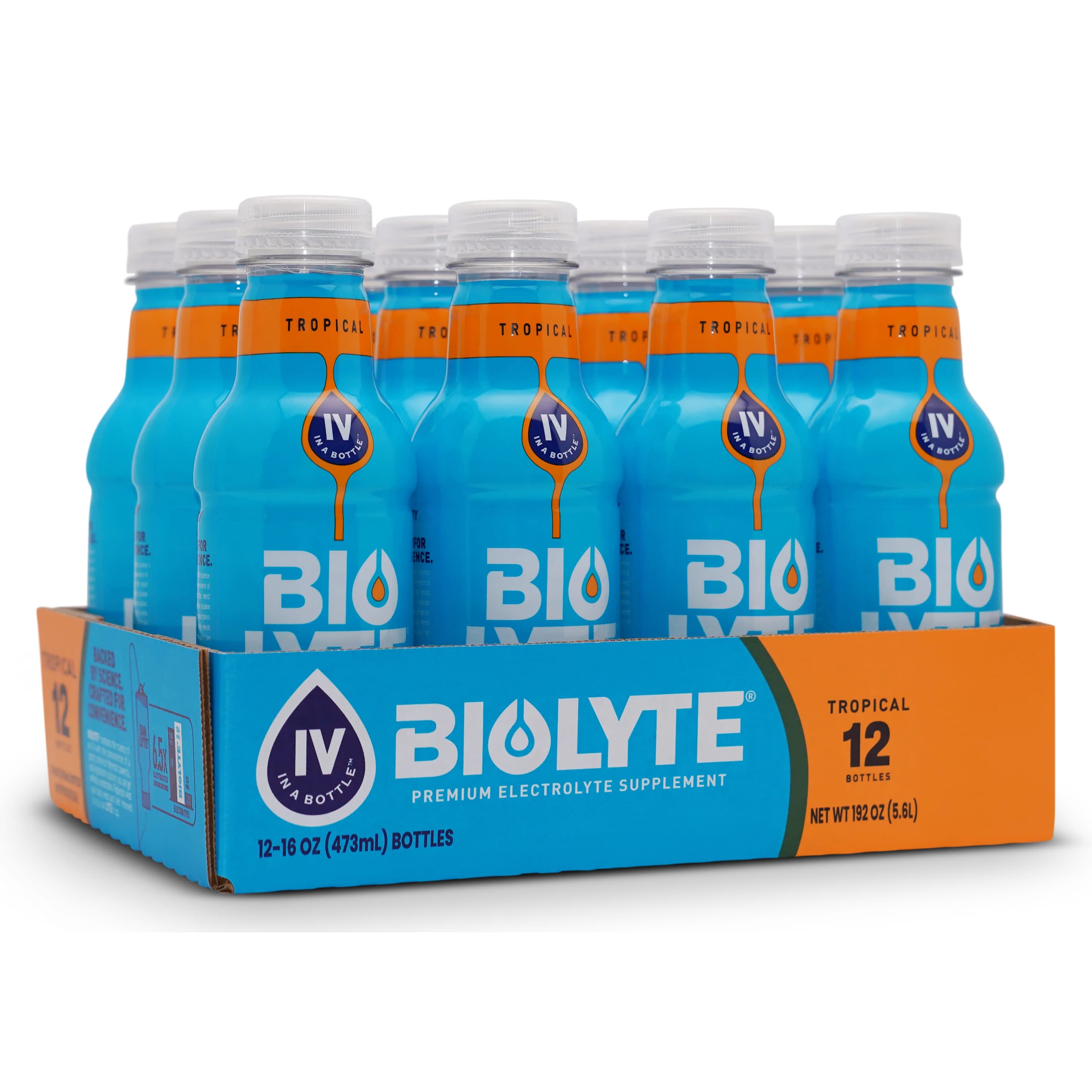 Biolyte Oral Electrolyte Solution, Tropical, 16 oz - Case of 12 - Image 1