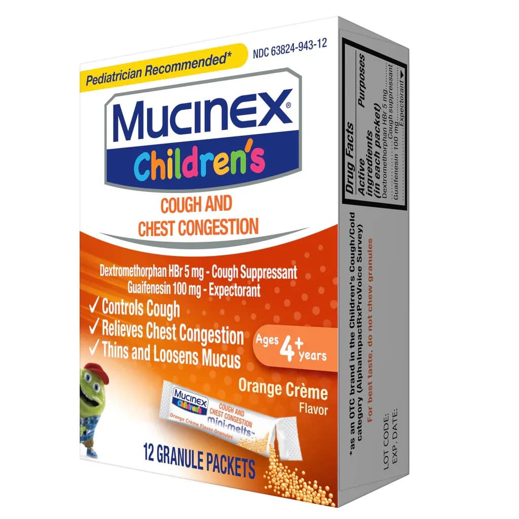 Mucinex Children's Cough & Chest Congestion Mini-Melts, 100 mg - Package of 12 - Image 3
