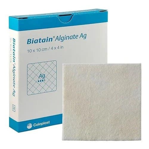 Biatain Soft Ag Alginate Non-Adhesive Dressing, 4" x 4" - Box of 10 - Image 1
