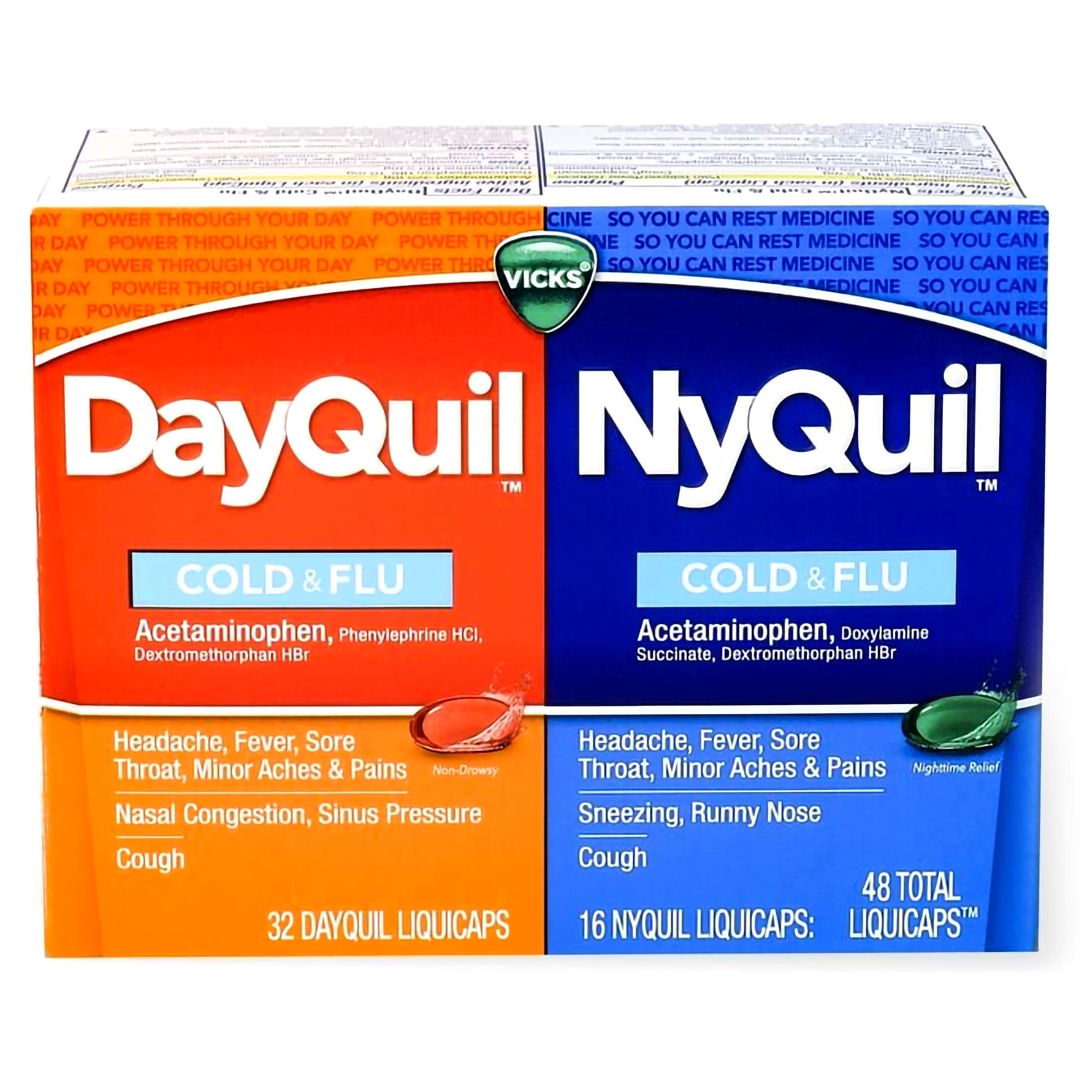 Dayquil Nyquil Combo Pack Cold And Cough Relief Gelcap - Carton of 48