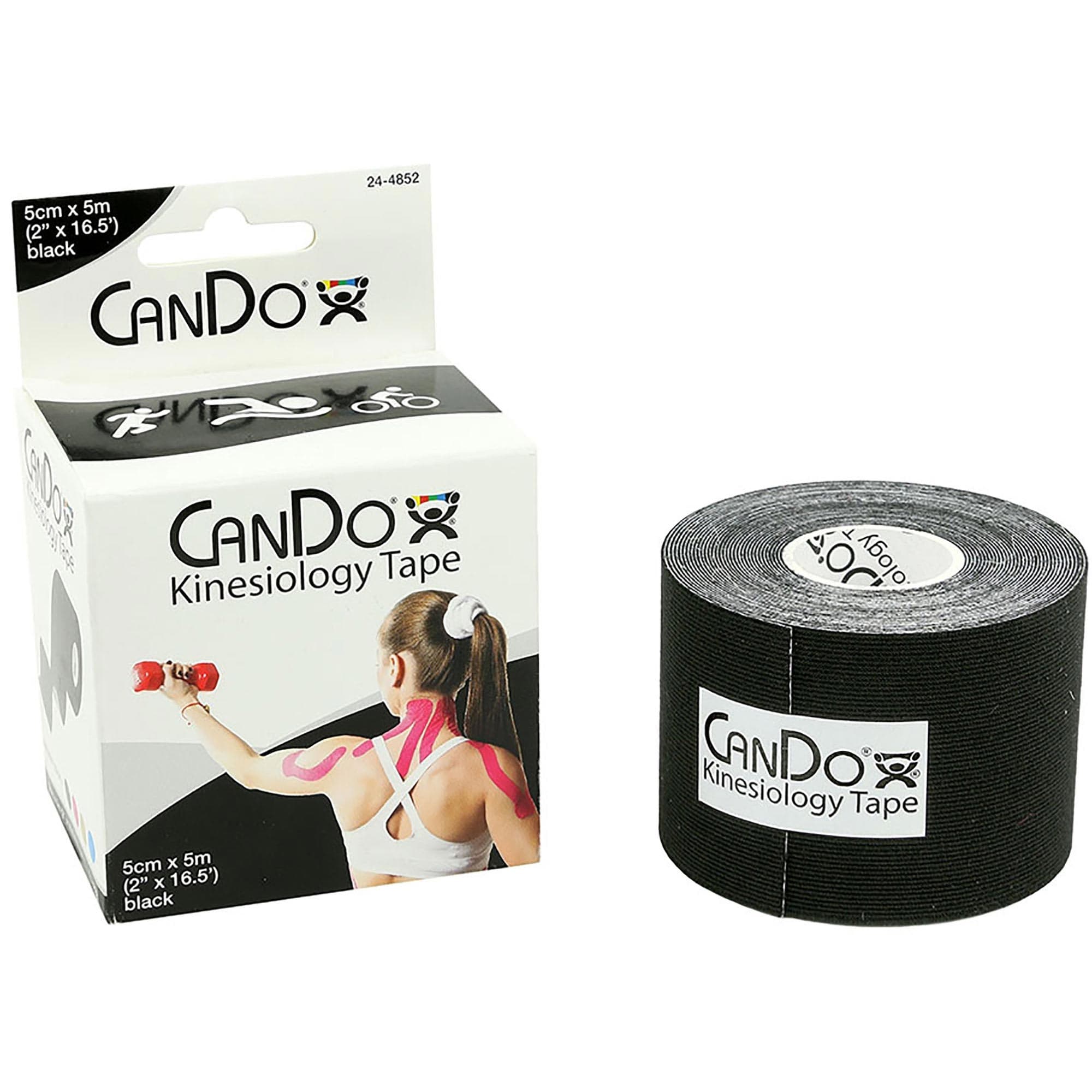 CanDo Kinesiology Tape, 2 Inch x 16.5 feet, Black - Each - Image 1