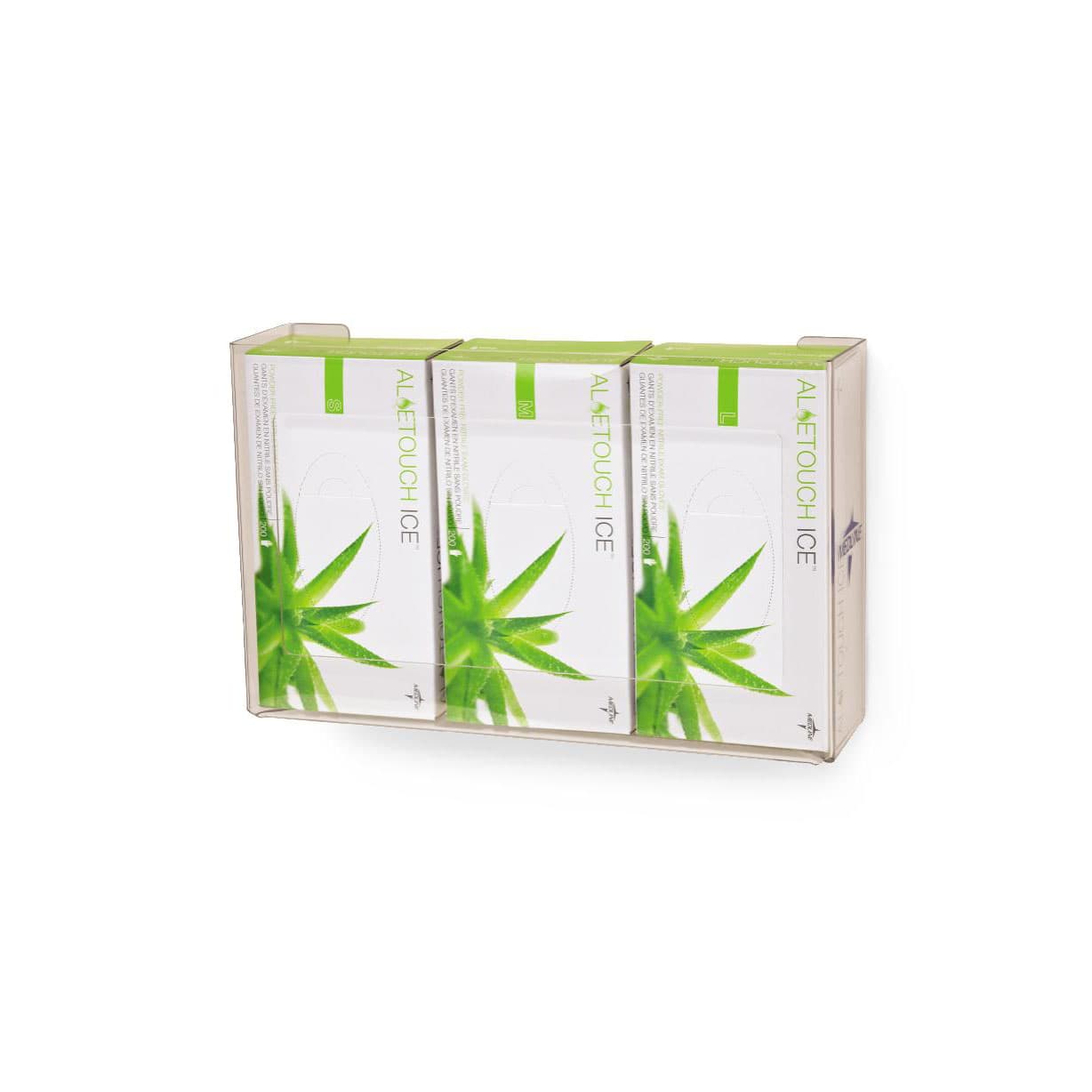 Medline Horizontal-vertical mount Clear Plastic Glove Dispensers, Triple Box - Image 1