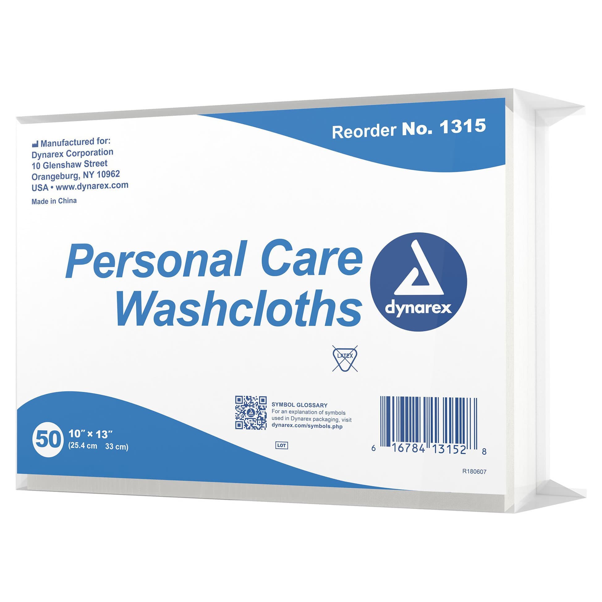 Dynarex Personal Cleansing Washcloths, 10 x 13 Inch - Case of 500 - Image 1