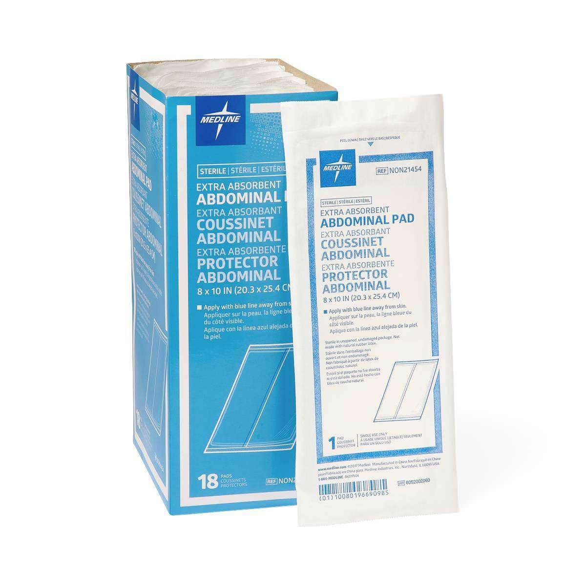 Medline Sterile Abdominal Pad, 8 x 10 Inch - Case of 360 - Image 1