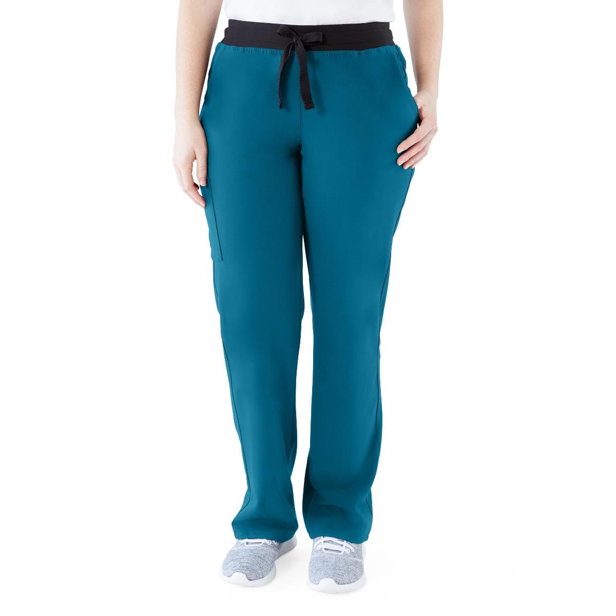 Medline Varick AVE Women's Petite Scrub Pant, Caribbean Blue, 3XLarge - Image 1