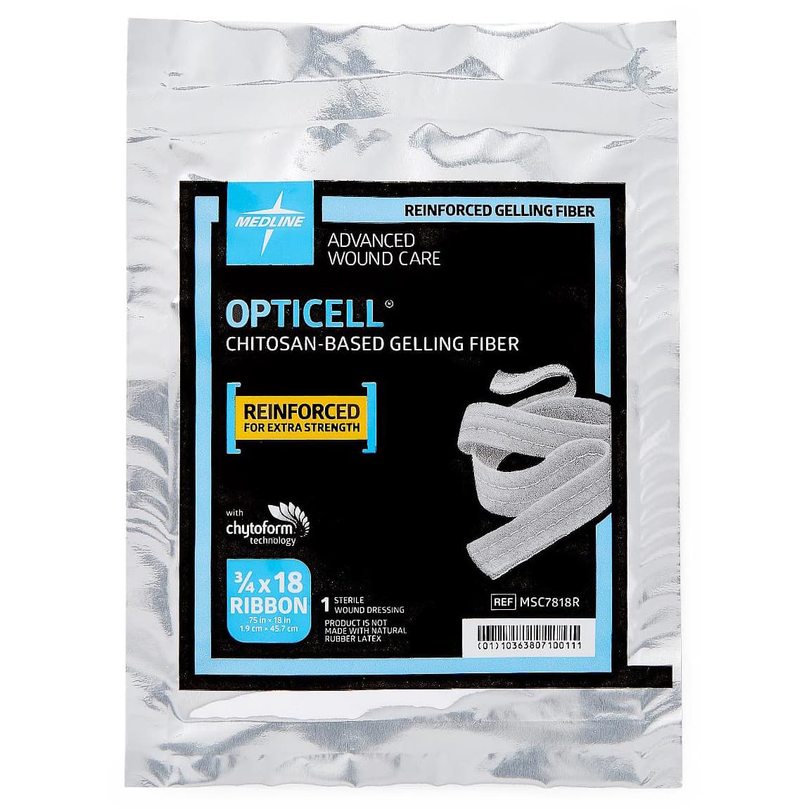 Opticell Gelling Fiber Wound Dressing, Sterile, 0.75 x 18 Inch - Each - Image 1