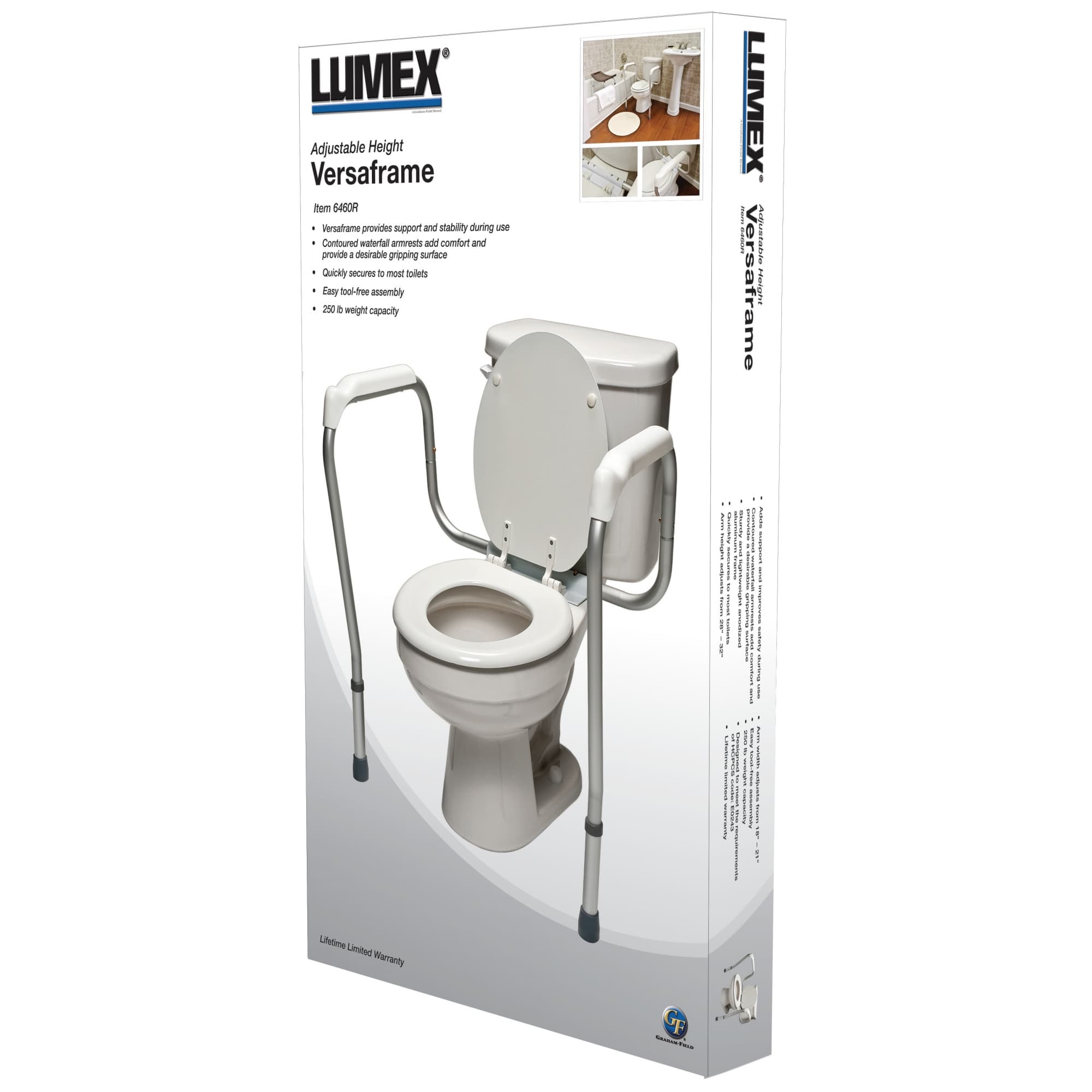 Lumex Versaframe Toilet Safety Rail, Height Adjustable - Image 3