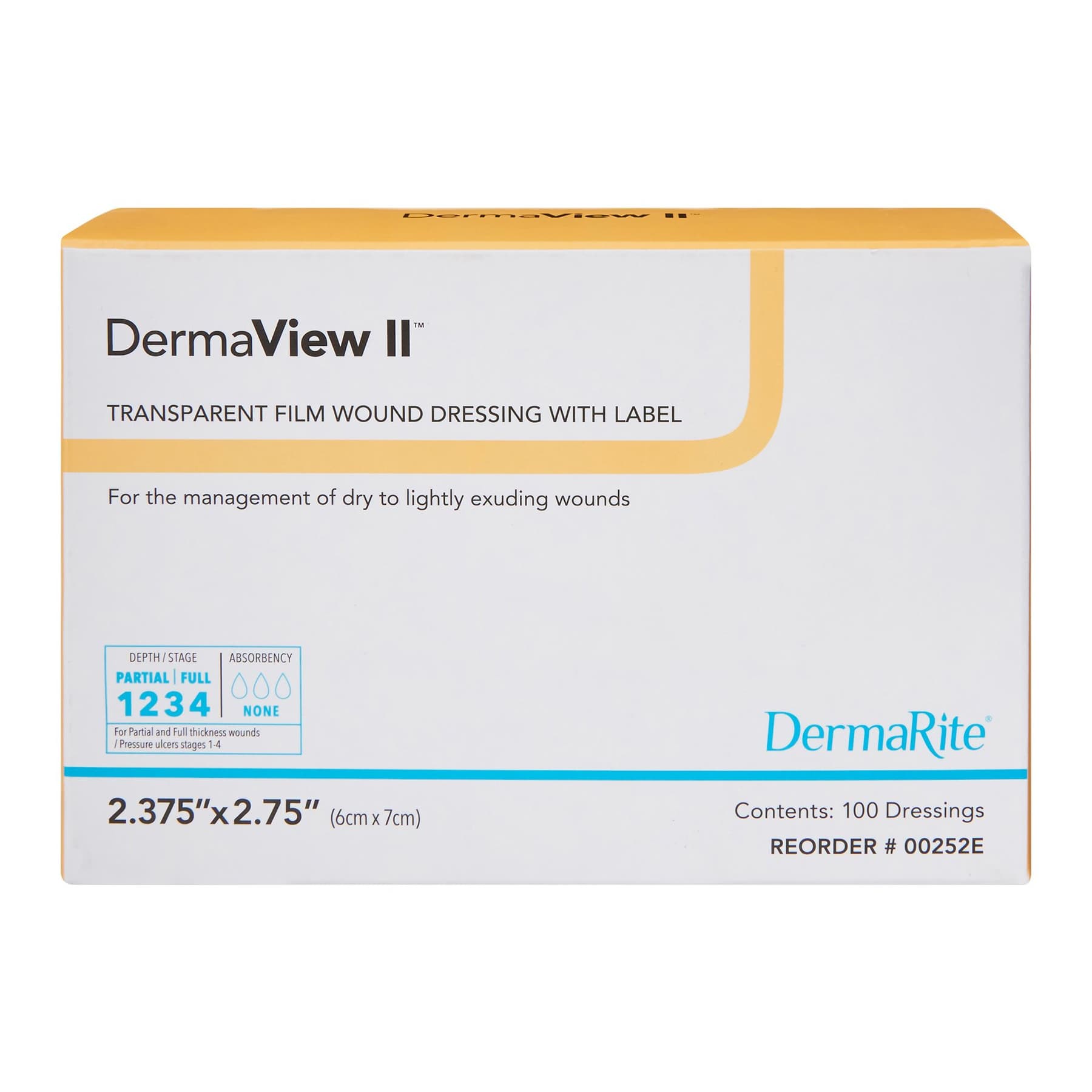 DermaView II Transparent Adhesive Film Wound Dressing With Label - Image 2