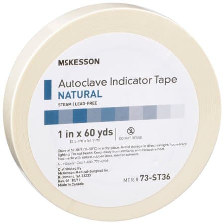 McKesson Steam Indicator Tape 1 Inch x 60 Yard - Case of 18 - Image 1