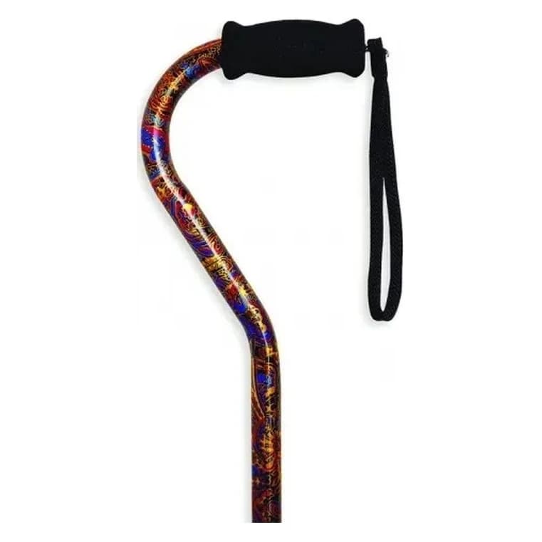 Alex Orthopedic Offset Handle Cane, Paisley - Each - Image 1