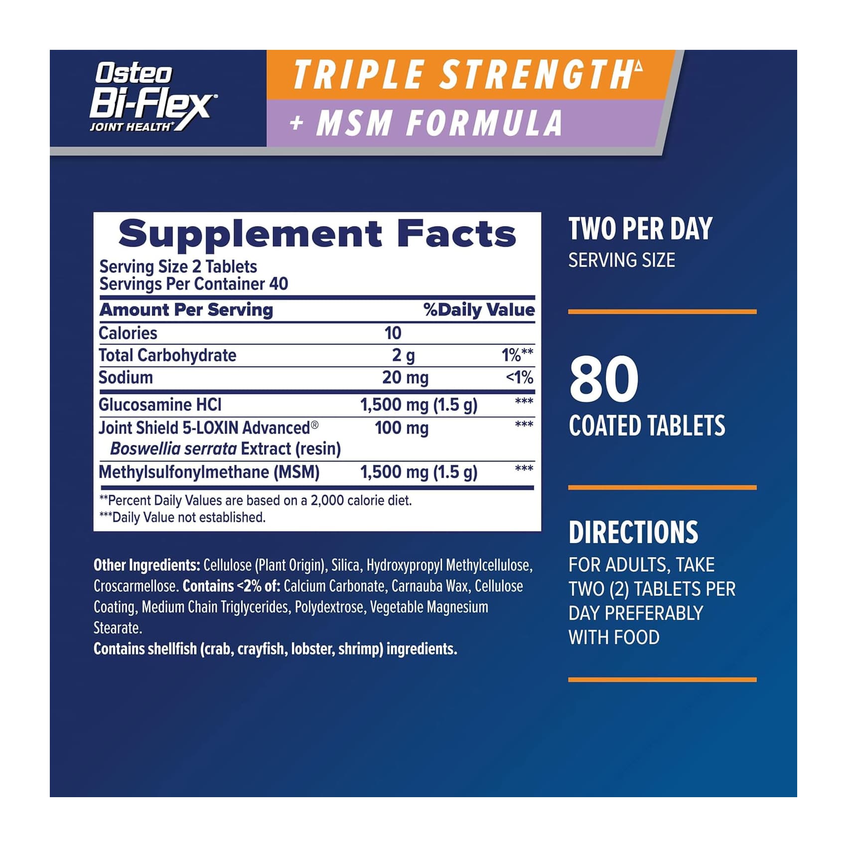 Osteo Bi-Flex Triple Strength w/ MSM Caplets - Pack of 80 - Image 2