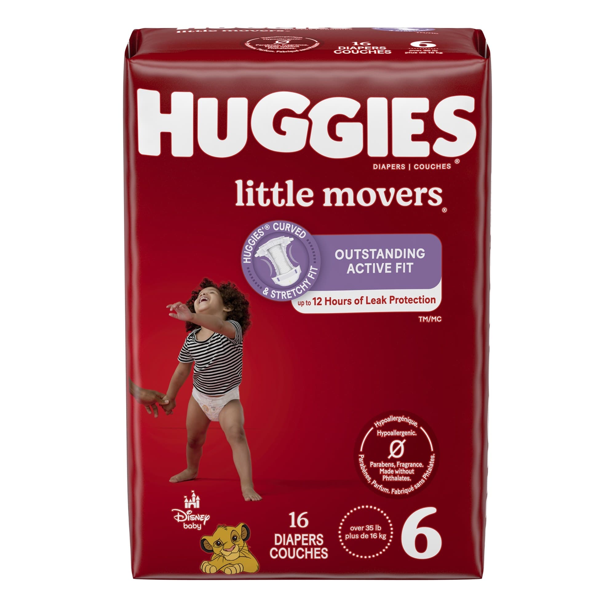 Huggies Little Movers Baby Diapers, Size 6 - Package of 16 - Image 1