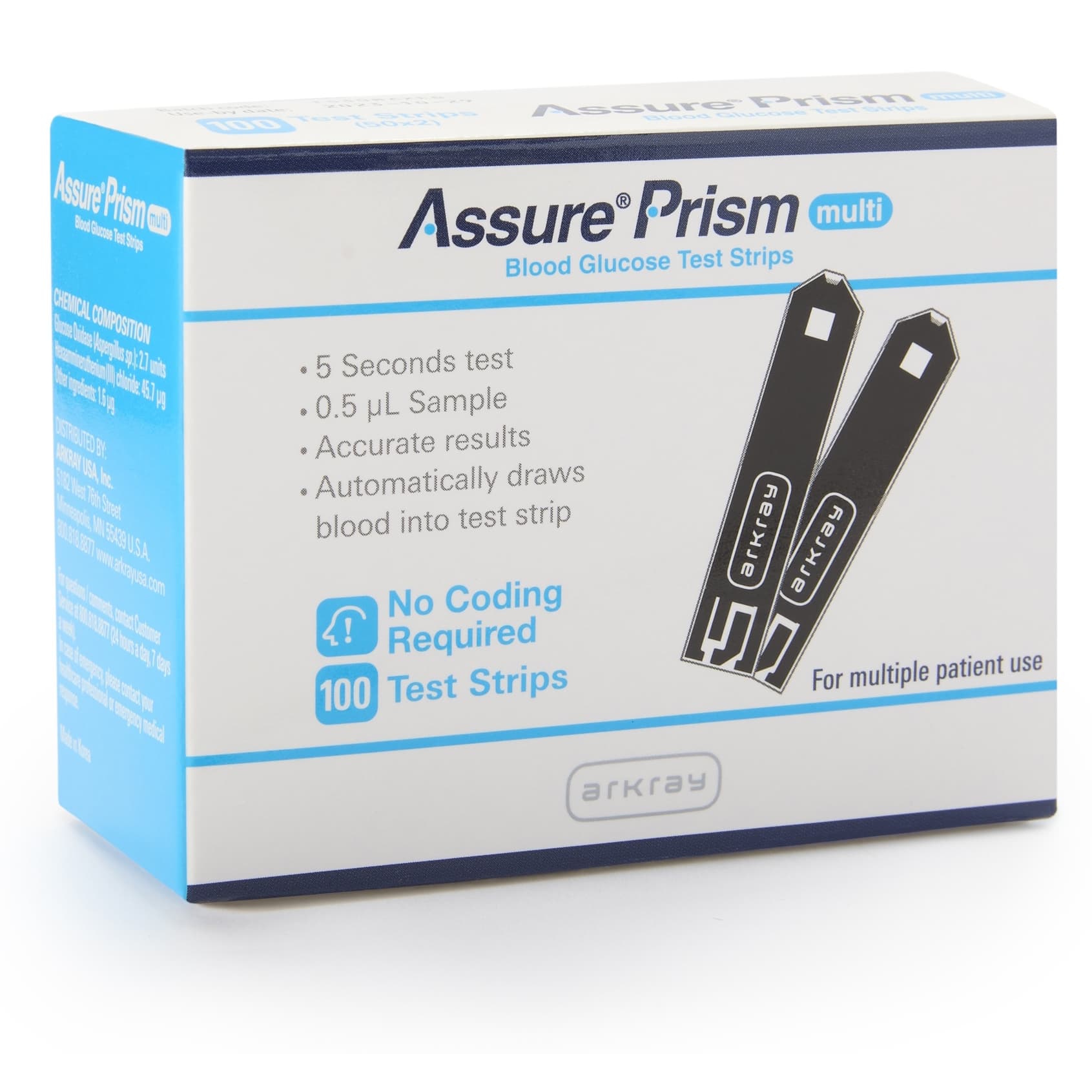Arkray Assure Prism Multi Blood Glucose Test Strips - Box of 100 - Image 2
